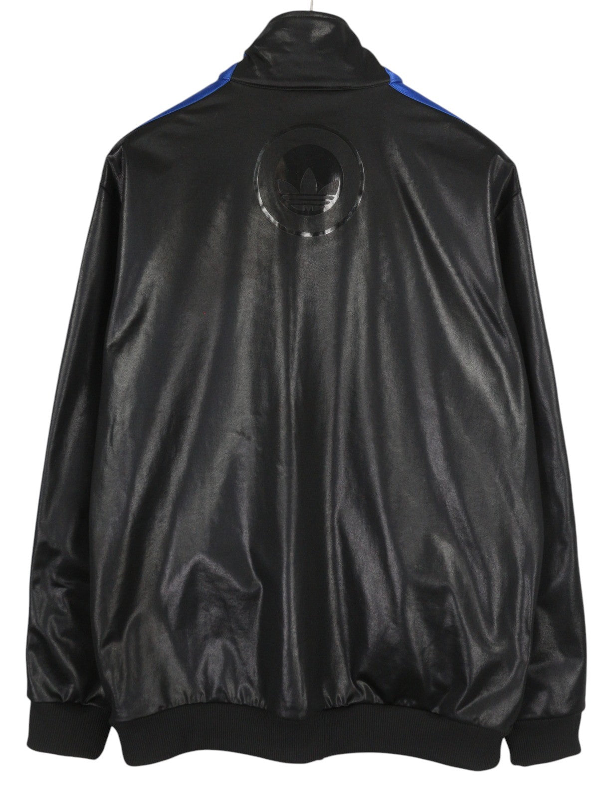 ADIDAS Chile62 vyriškas džemperis XL dydžio, juodas, su užtrauktuku, blizgantis, aukšta apykakle, ilgomis rankovėmis 