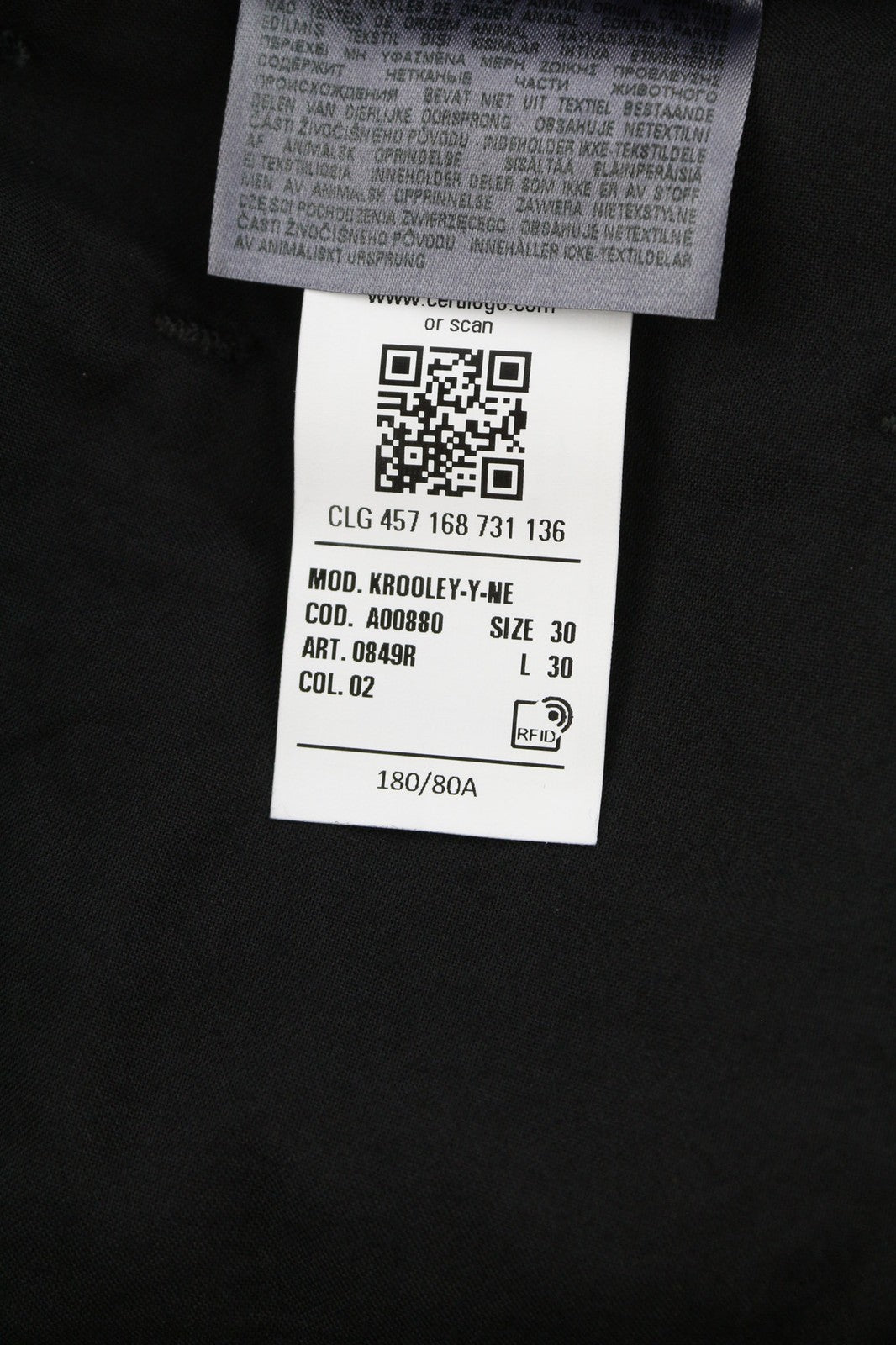 DIESEL Krooley Jogg 0849R vyriški džinsai W30/L30 siaurėjantys dengti džinsai, juodi, rekomenduojama kaina – 250 € 