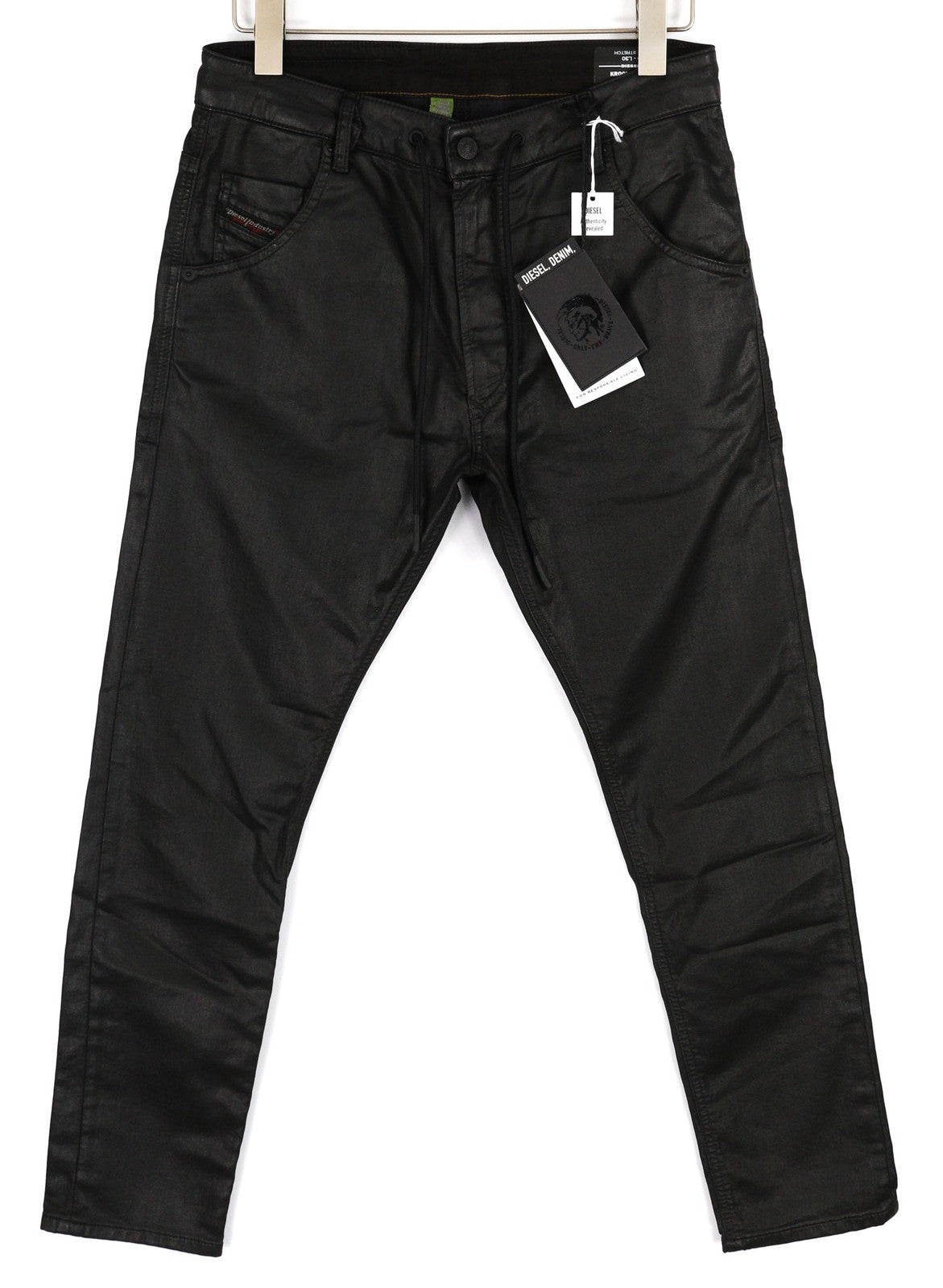 DIESEL Krooley Jogg 0849R vyriški džinsai W30/L30 siaurėjantys dengti džinsai, juodi, rekomenduojama kaina – 250 € 