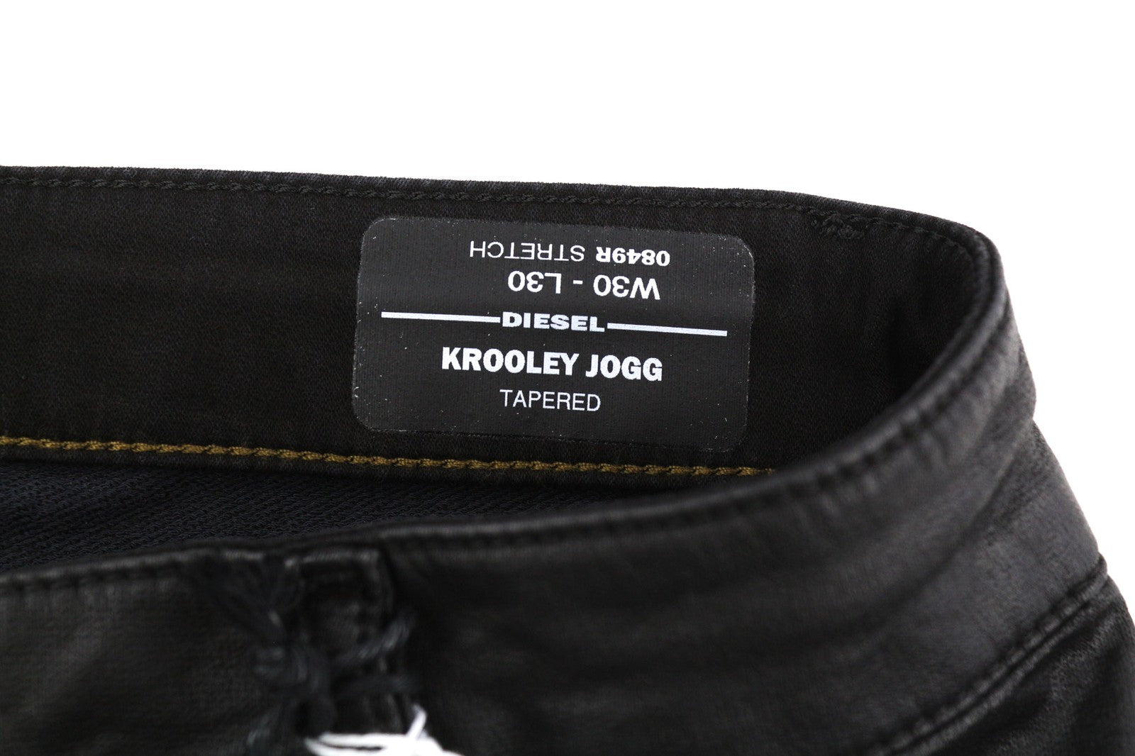 DIESEL Krooley Jogg 0849R vyriški džinsai W30/L30 siaurėjantys dengti džinsai, juodi, rekomenduojama kaina – 250 € 