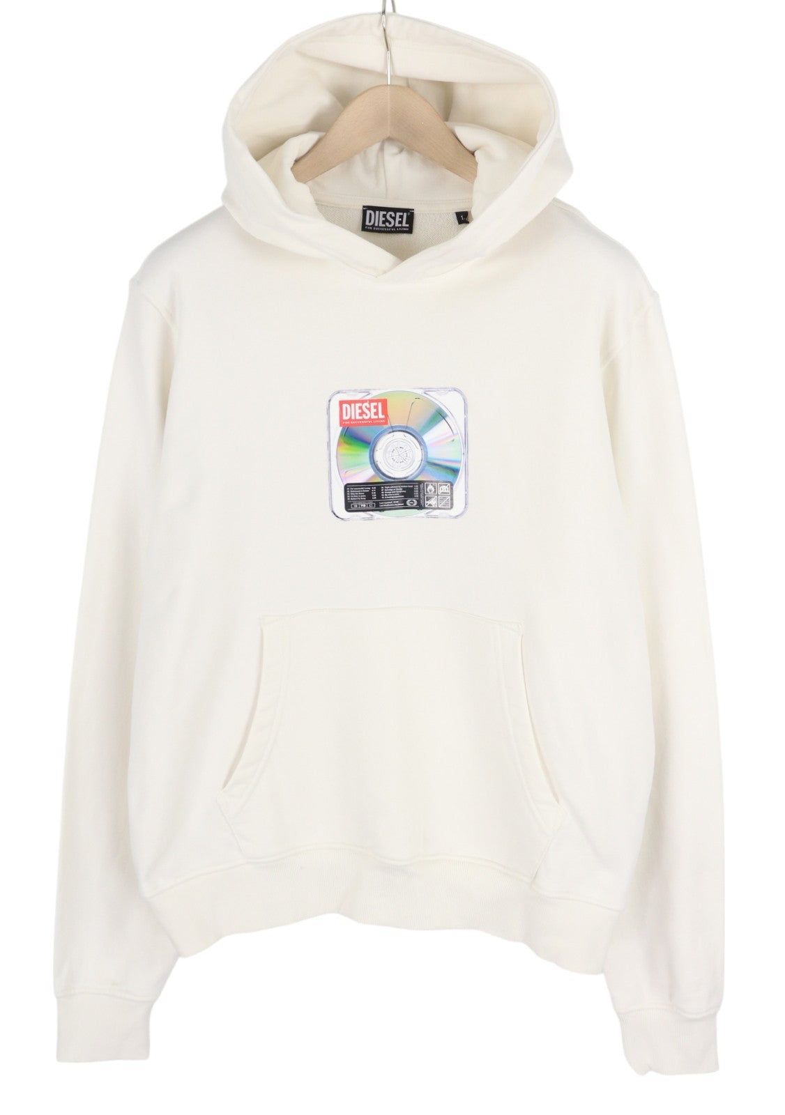 DIESEL S-Ginn-Hood-E6 vyriškas džemperis su gobtuvu L dydžio, su kengūros kišene ir gobtuvu. 