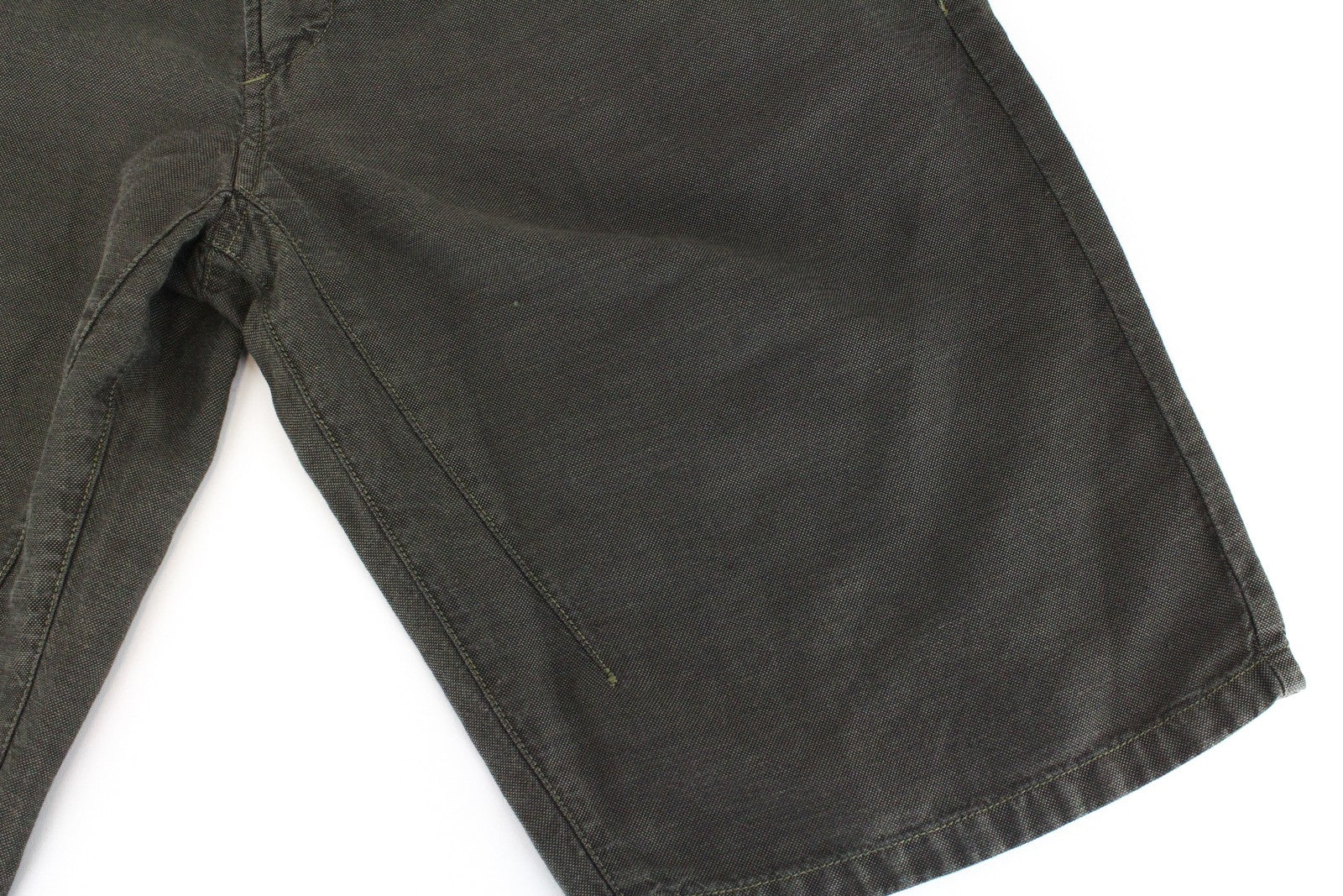 RICHMOND Men's Shorts 48 Green Cotton Linen Summer Slit Pocket Flat Front