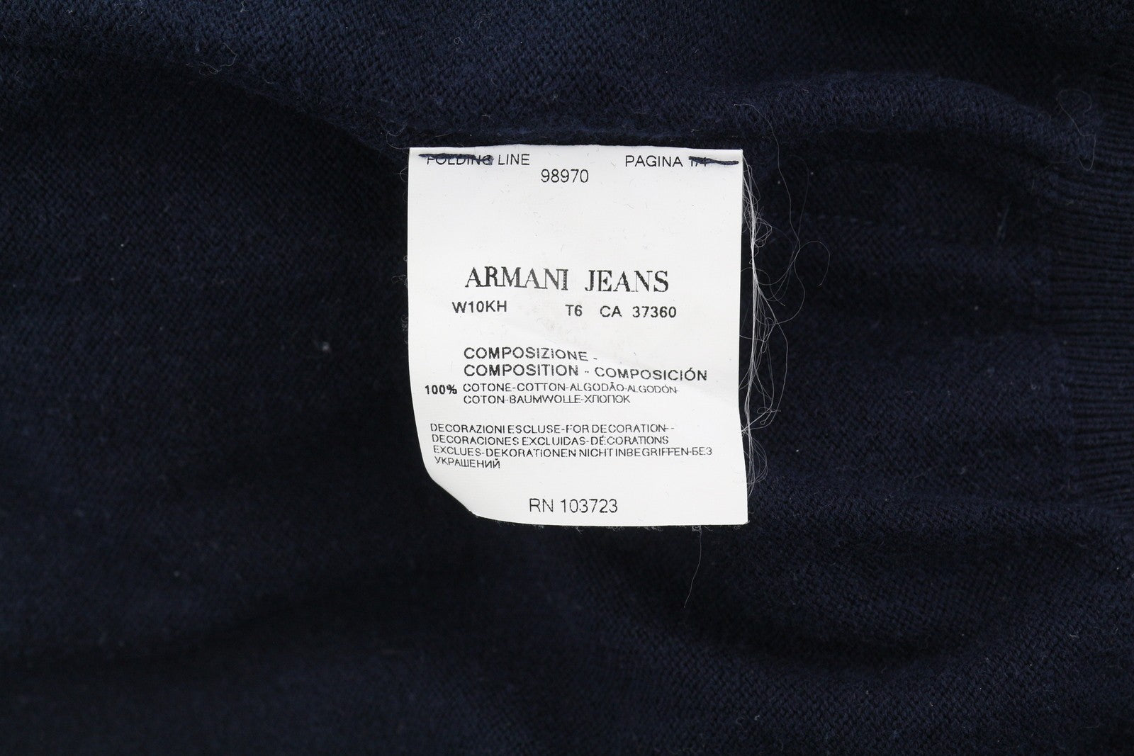 ARMANI JEANS vyriškas megztinis ~S tamsiai mėlynas megztinis su V formos iškirpte, megztas, plonas kirpimas su logotipais 