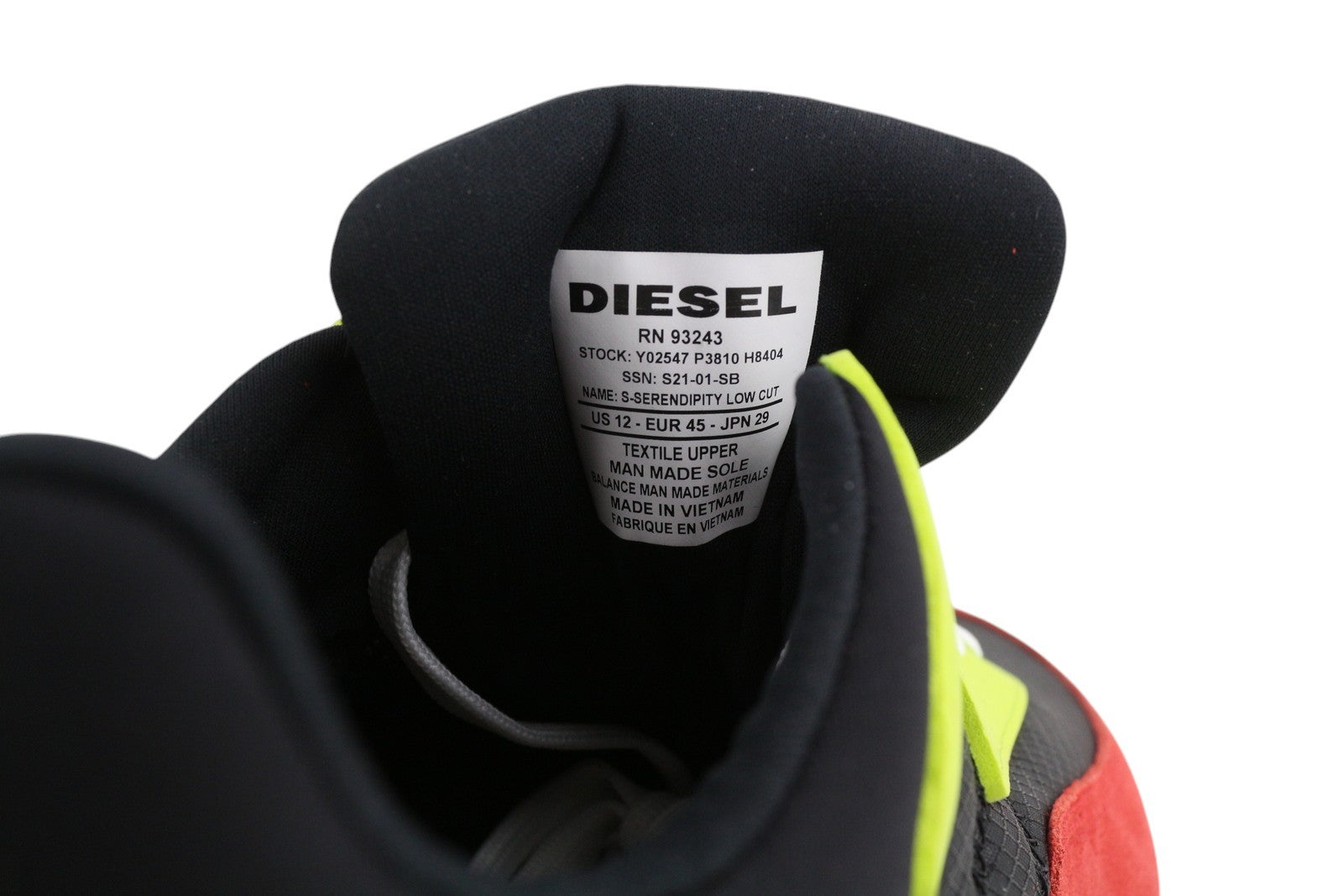 DIESEL S-Serendipity žemakulniai vyriški sportbačiai su raišteliais ir migdolų nosimis, 45 dydis, dydis EU45 