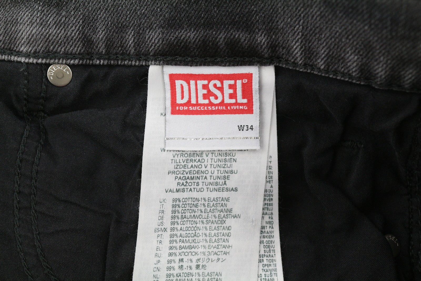 DIESEL 2020 D-Viker 09D49 vyriški džinsai W34/L30 Įprasti tiesūs klešniai Vidutinio juosmens