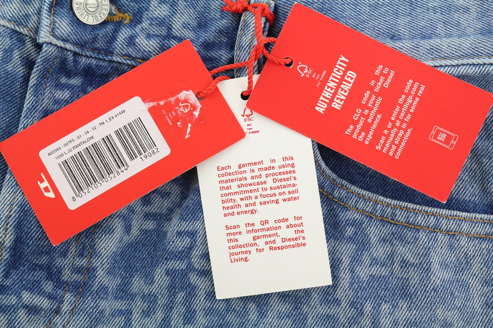 DIESEL 1995 007F5 vyriški džinsai W34 Slim vidutinio juosmens tiesios kojos mėlyni RRP 250 € 