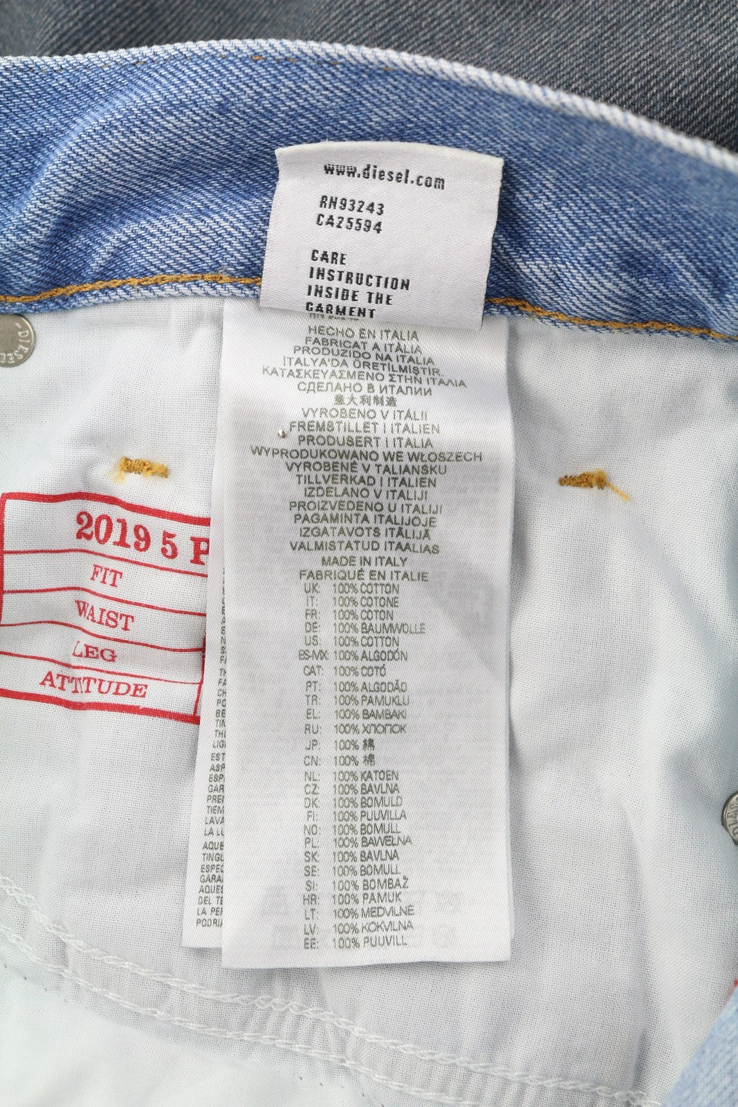 DIESEL 2019 D-Strukt-S3 09I47 Men Jeans W34 Dark Denim Slim Mid Waist RRP€350