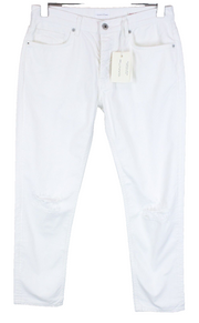 GANT Slacker moteriškos balkšvos džinsinės kelnės W27/L34 subraižytos džinsinės kelnės iš grynos medvilnės 