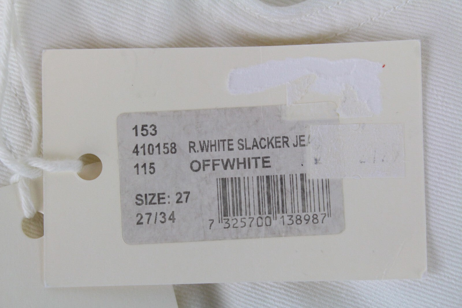 GANT Slacker moteriškos balkšvos džinsinės kelnės W27/L34 subraižytos džinsinės kelnės iš grynos medvilnės 