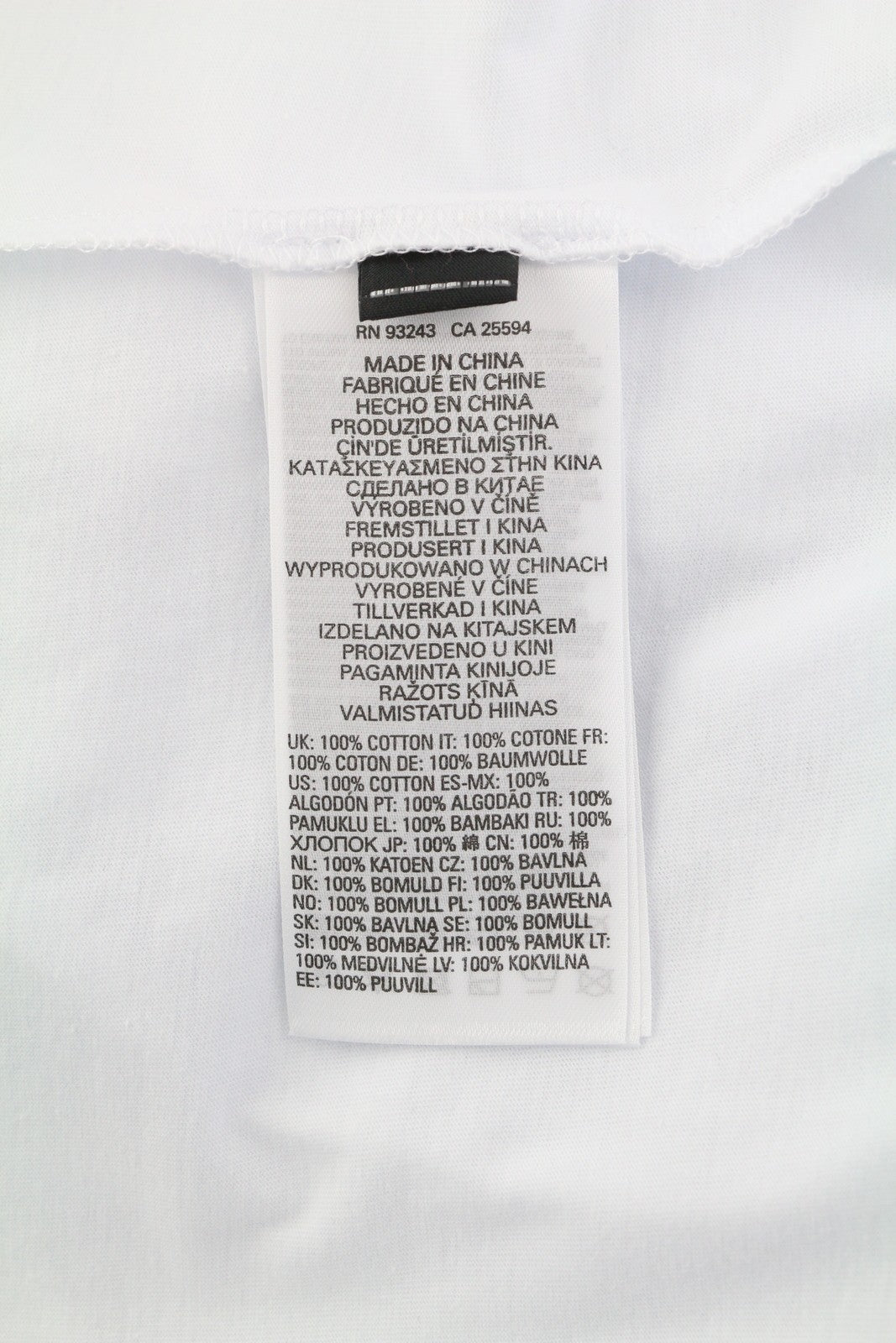 DIESEL T-Just-LS-Slits-B53 Men T-Shirt L White Long Sleeve Crew Neck Cotton