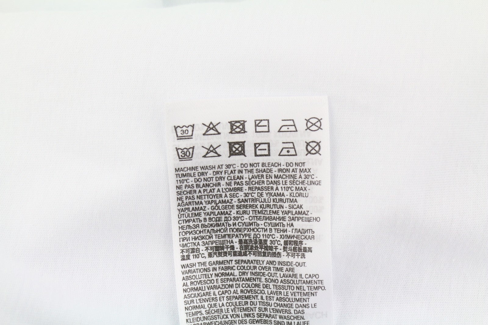 DIESEL T-Just-LS-Slits-B53 Men T-Shirt L White Long Sleeve Crew Neck Cotton