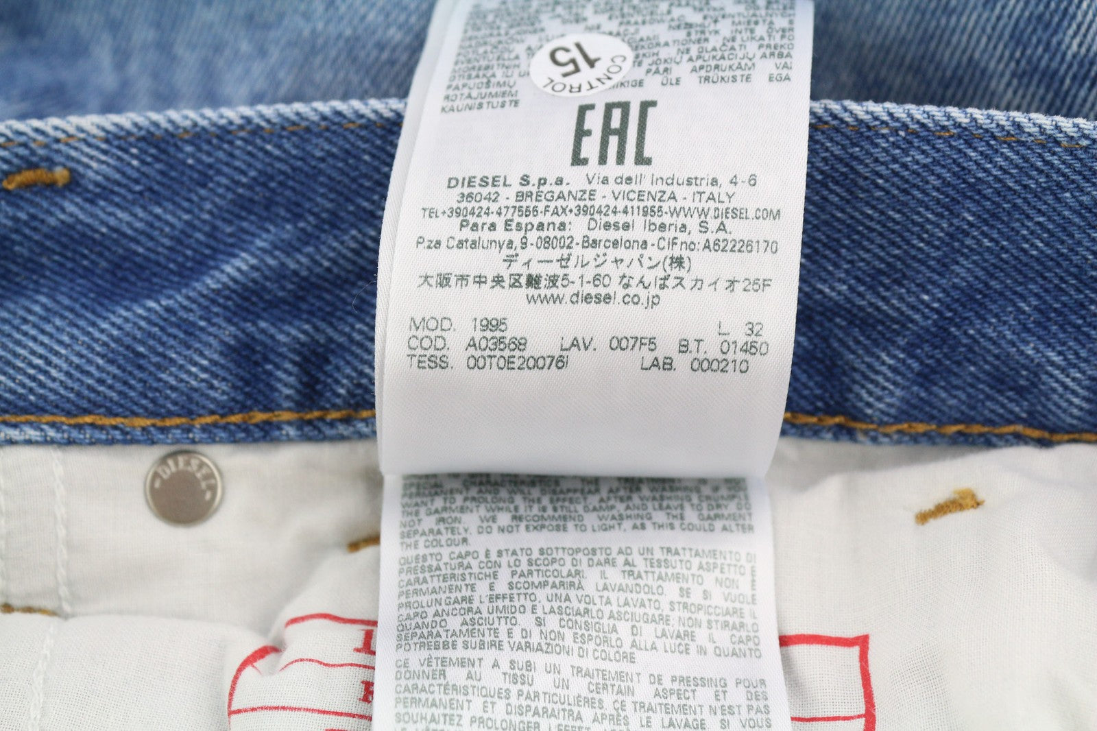 DIESEL 1995 007F5 vyriški džinsai W31 Slim vidutinio juosmens tiesios kojos mėlyni RRP 250 € 