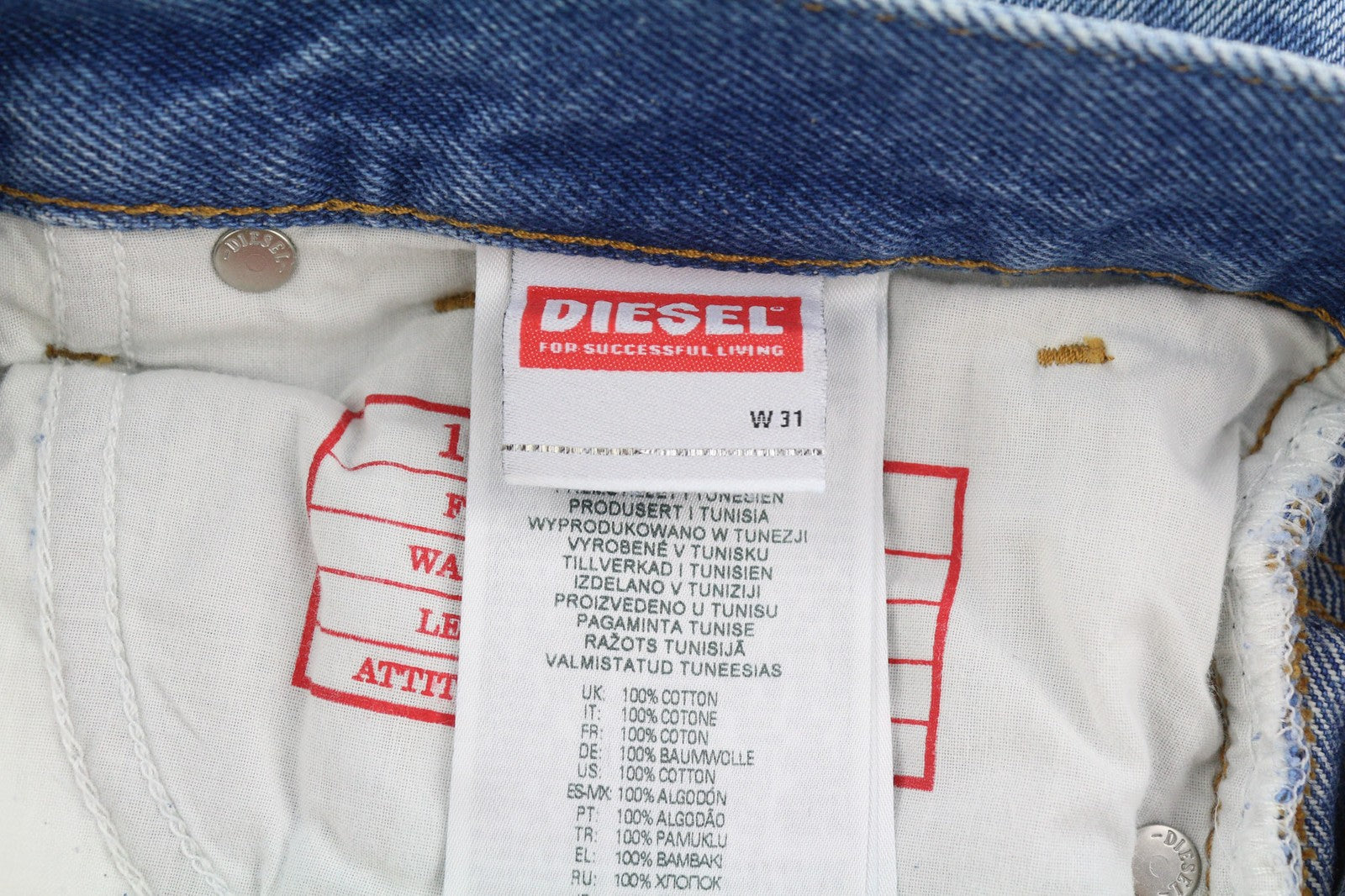 DIESEL 1995 007F5 vyriški džinsai W31 Slim vidutinio juosmens tiesios kojos mėlyni RRP 250 € 