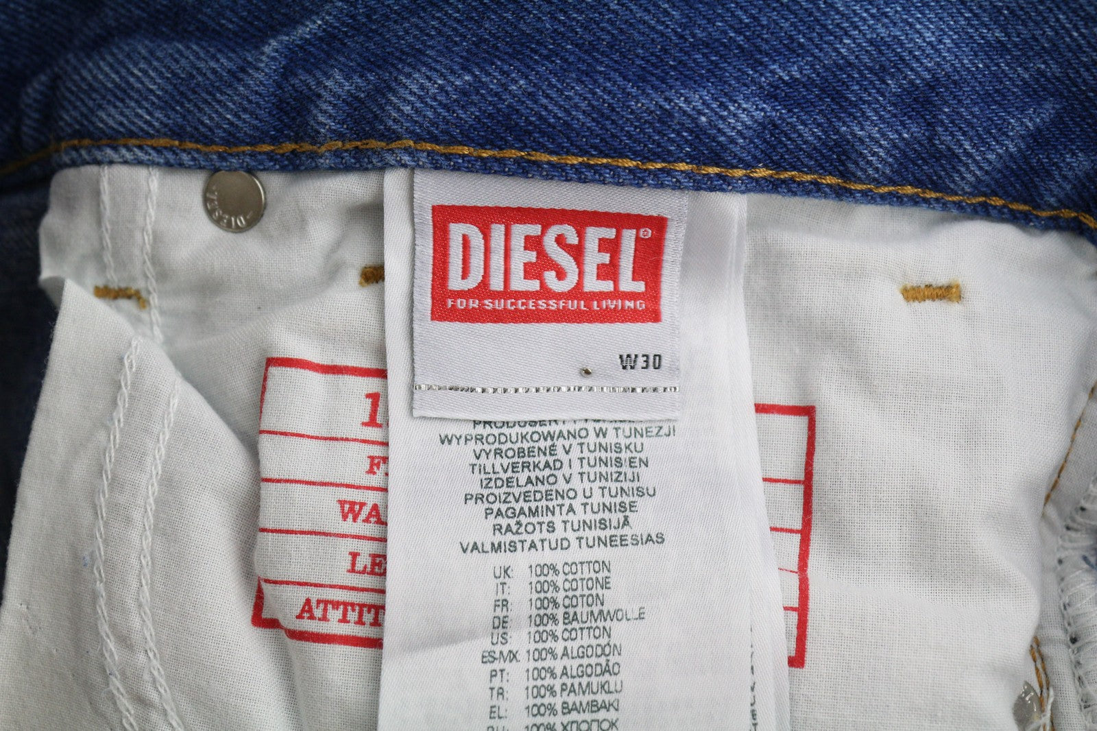 DIESEL 1995 007F5 vyriški džinsai W30 Slim Mid Waist Straight RRP 250 € mėlyni 