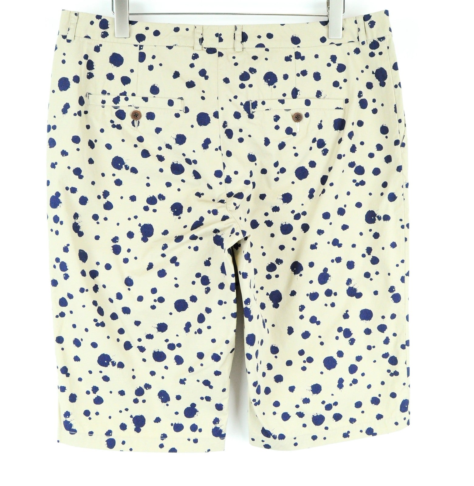 GANT Mens Brown Summer Shorts 54 Pure Cotton Dot Print Slit Pocket Lightweight