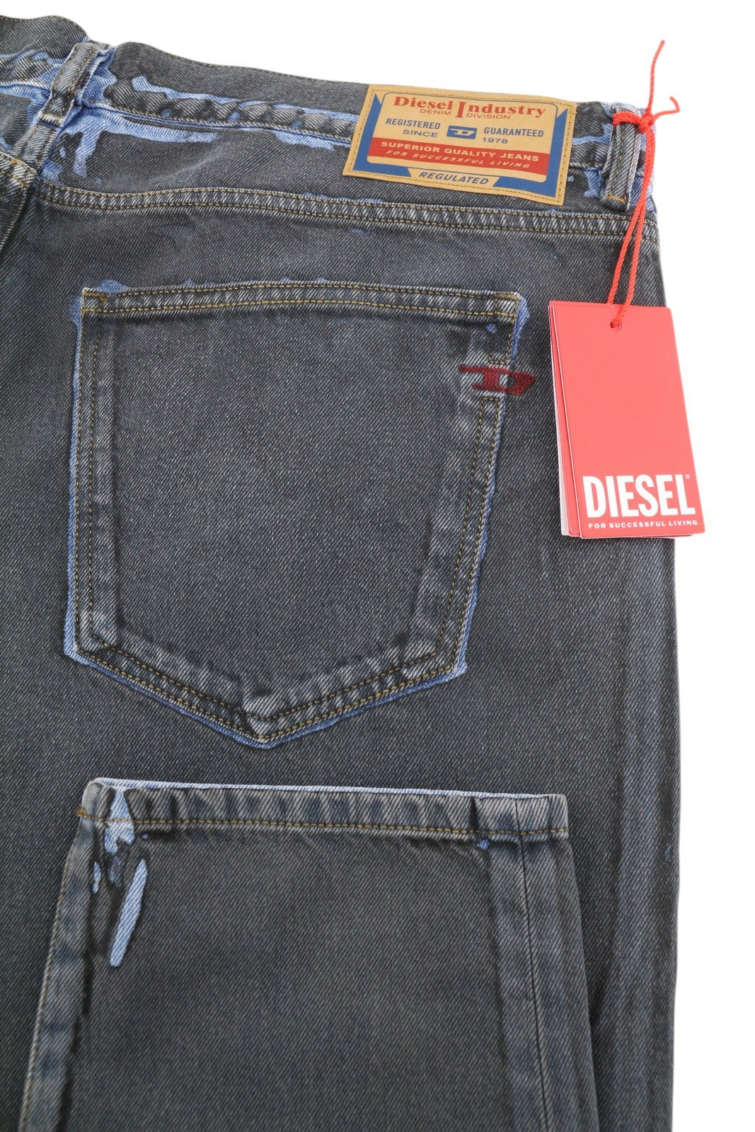 DIESEL 2019 D-Strukt-S3 09I47 vyriški džinsai W40 tamsaus džinso, ploni, vidutinio juosmens, RRP 350 € 