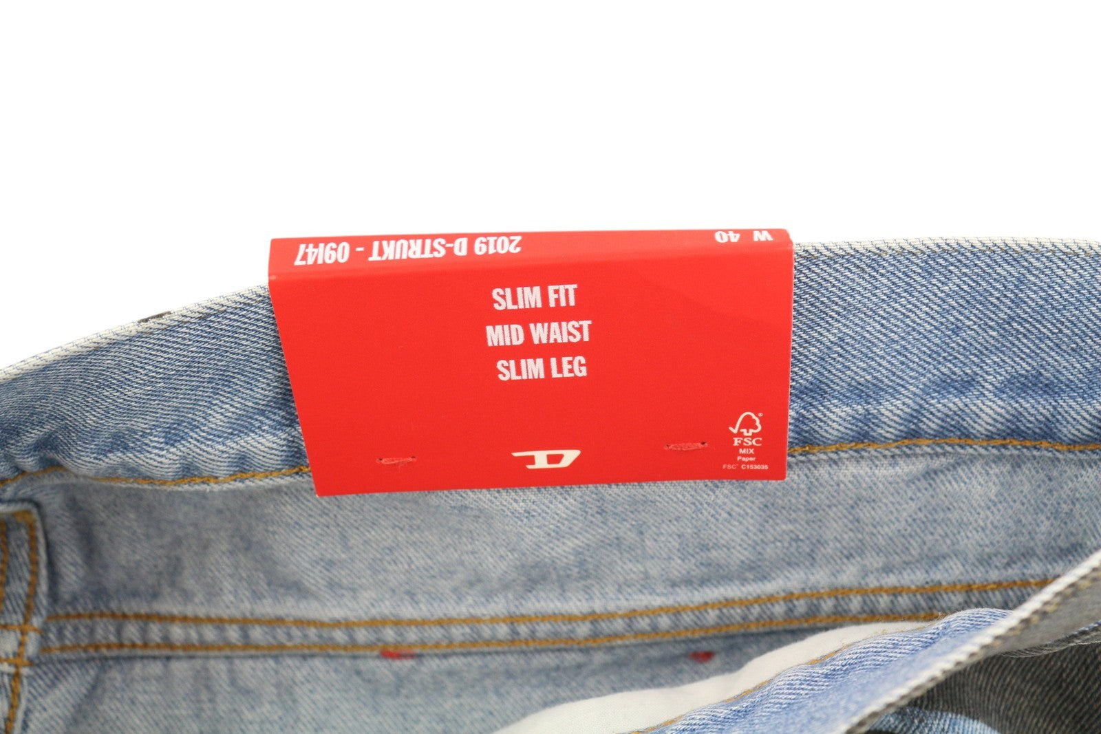 DIESEL 2019 D-Strukt-S3 09I47 vyriški džinsai W40 tamsaus džinso, ploni, vidutinio juosmens, RRP 350 € 