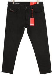 DIESEL 2019 D-Strukt 0TFAS vyriški džinsai W34/L30 tamprūs, ploni, vidutinio juosmens, juodi 