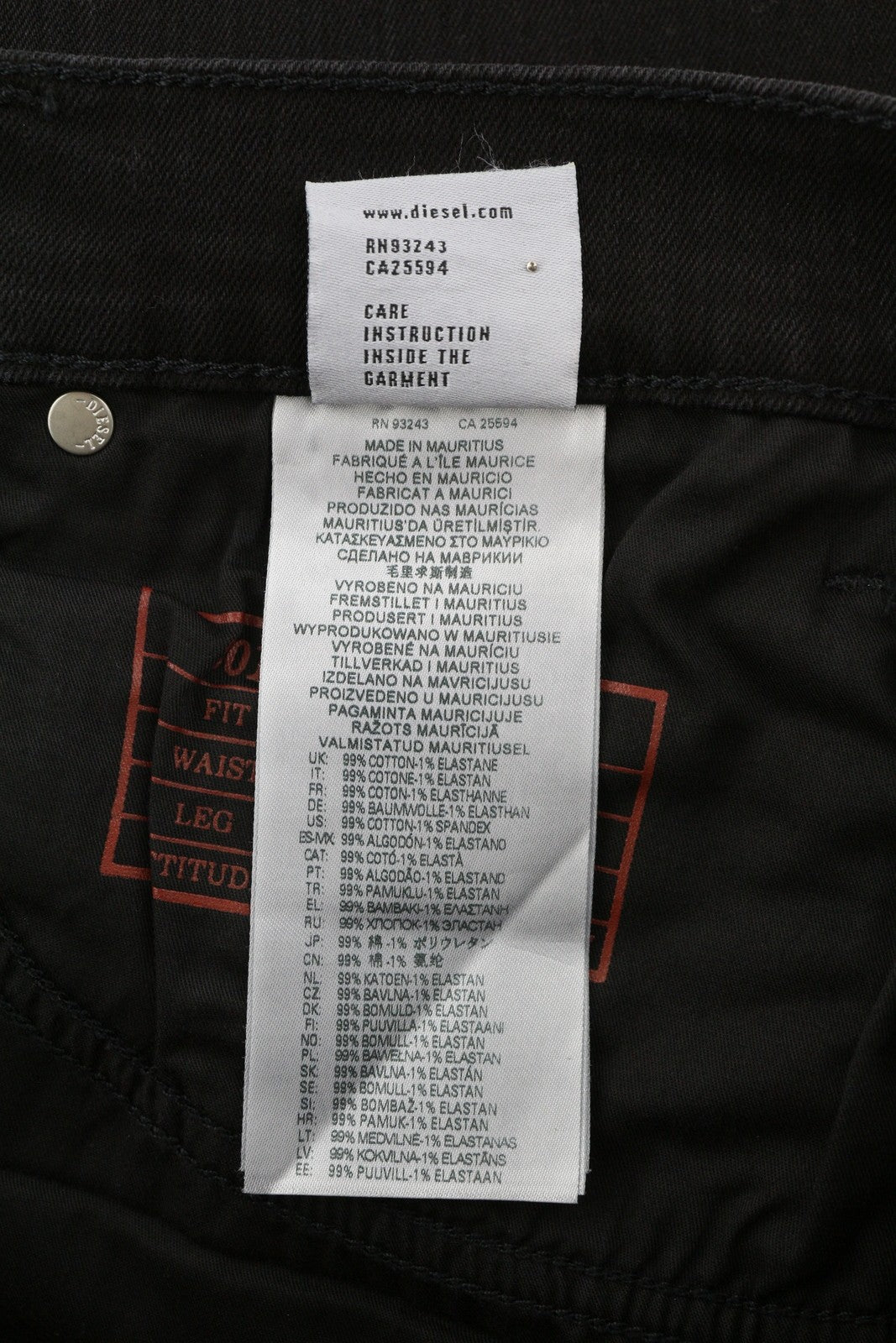 DIESEL 2019 D-Strukt 0TFAS vyriški džinsai W34/L30 tamprūs, ploni, vidutinio juosmens, juodi 