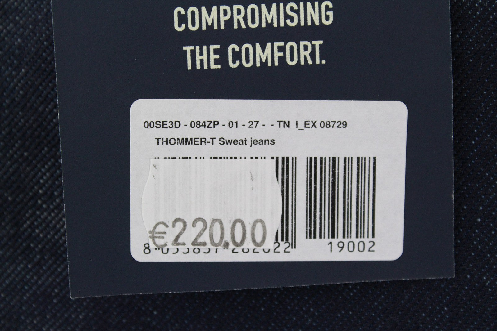 DIESEL Thommer-T 084ZP vyriški džinsai W27 Sweat Jogg Slim Blue Stretch Washed 