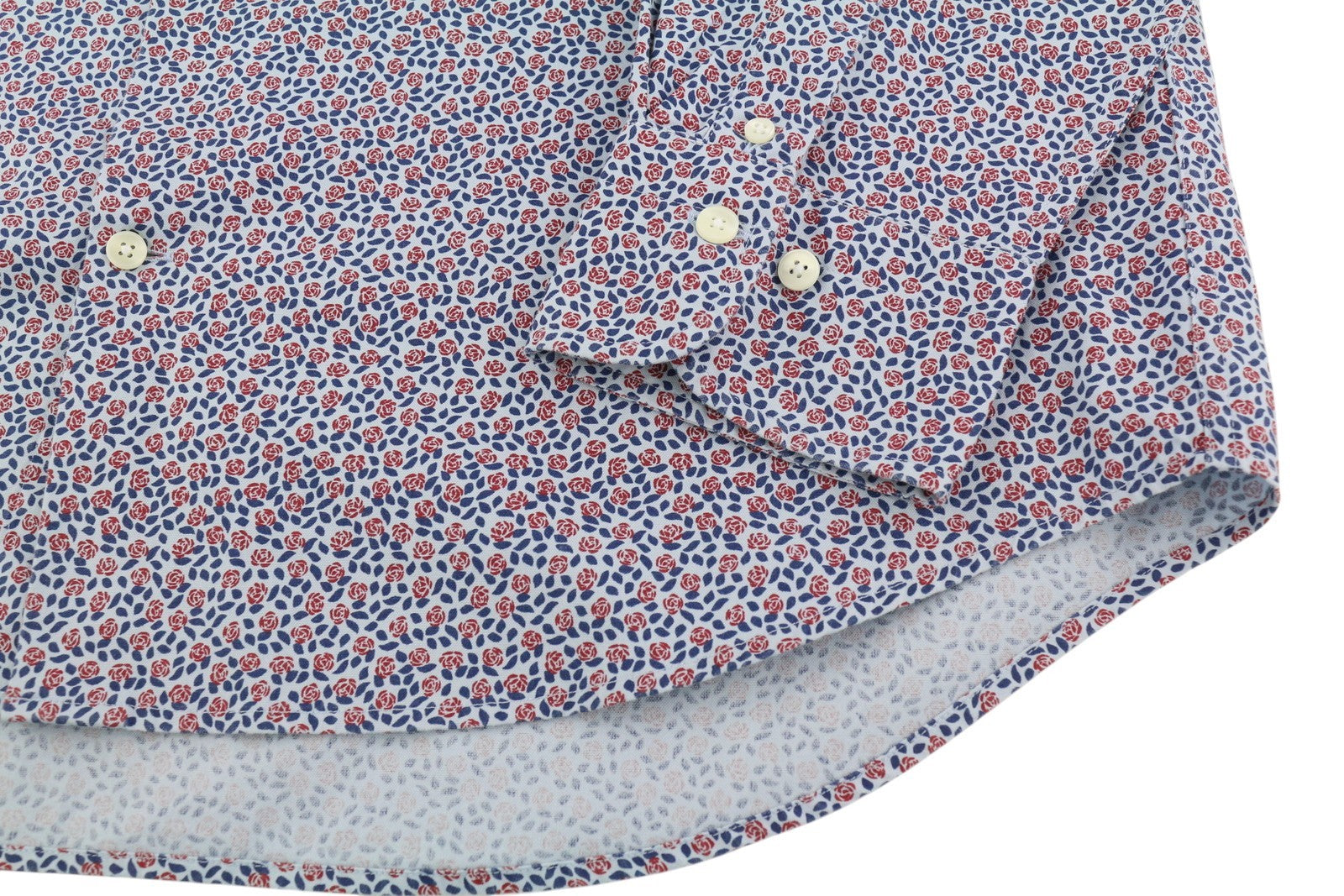 GANT vyriški marškinėliai L dydžio laisvalaikio stiliaus su sagomis atlenkiama apykakle, gėlėto rašto, įprasto kirpimo, ilgomis rankovėmis 