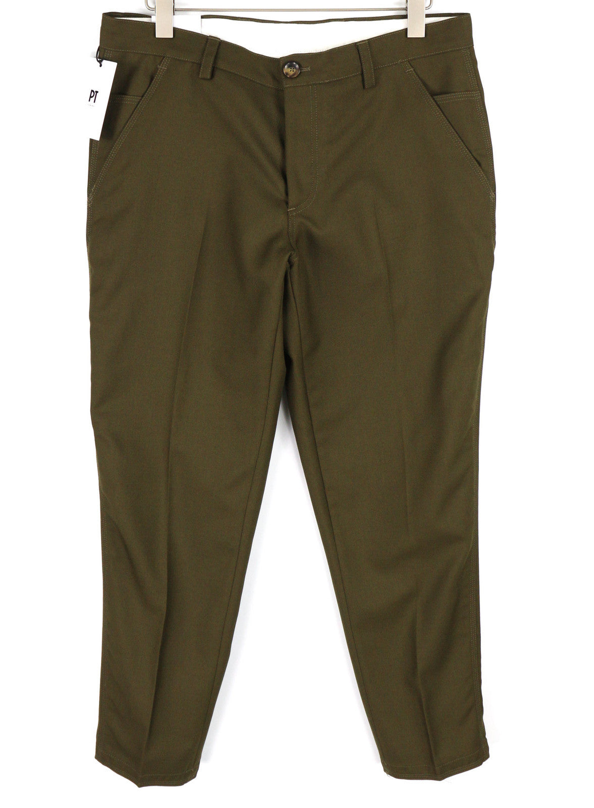 PT TORINO Vyriškos Kelnės Darbininkui W32 Rudos Fliso Vilnos Mišinio Kelnės Siaurėjančios Sagomis 