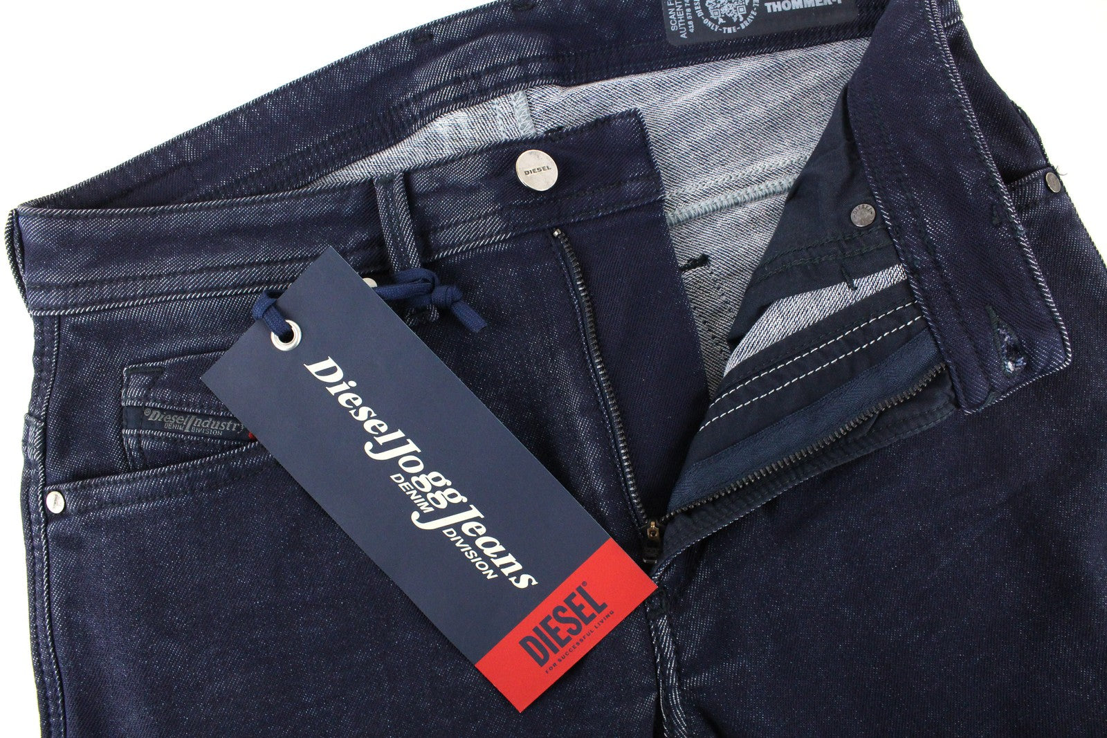 DIESEL Thommer-T 084ZP vyriški džinsai W29 Sweat Jogg Blue Slim Stretch Washed 