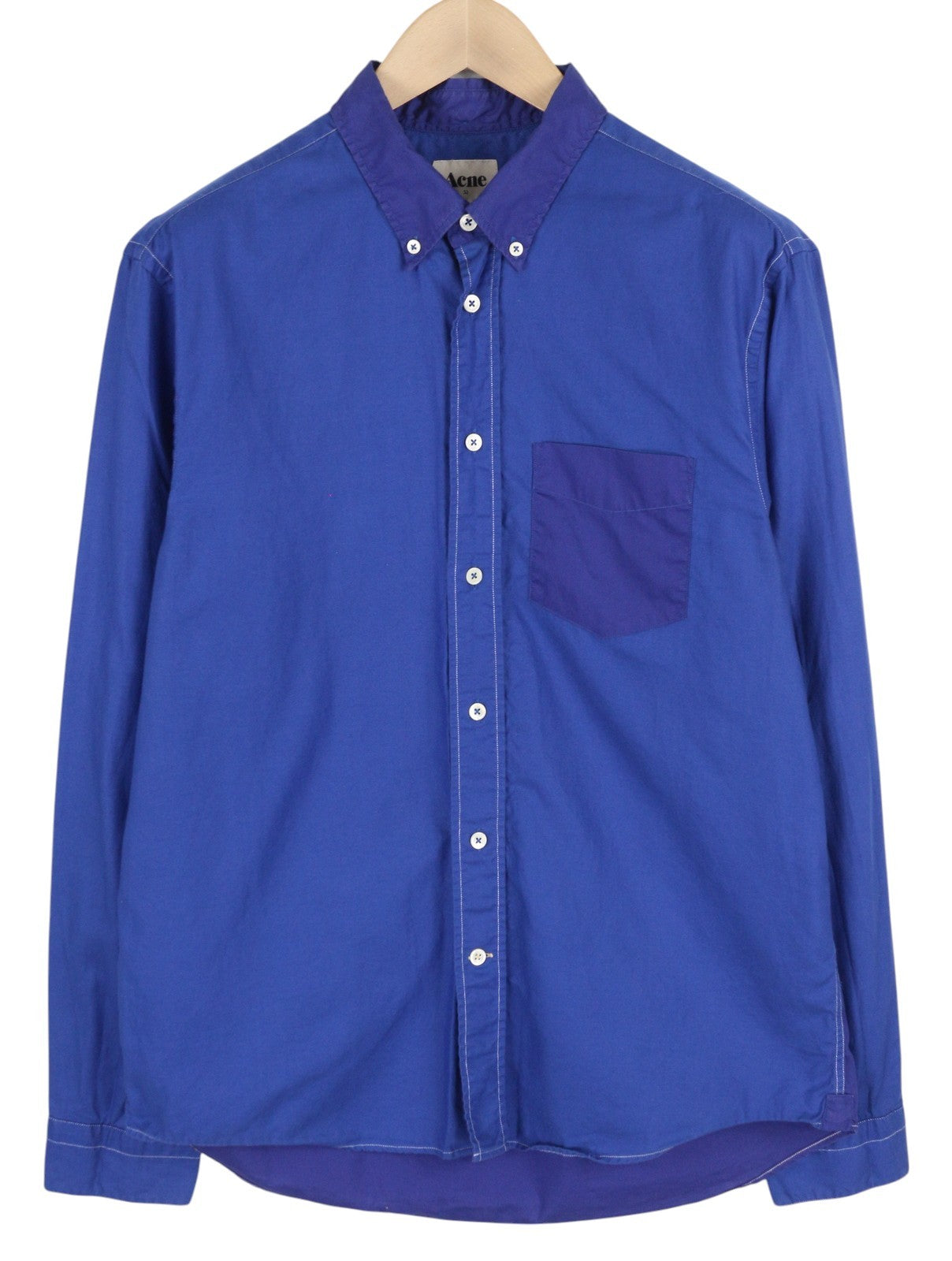 „ACNE Isherwood Pox“ vyriški marškinėliai, 52, laisvalaikio stiliaus, su sagomis užsegama apykakle, su užlopytomis kišenėmis, medvilniniai. 