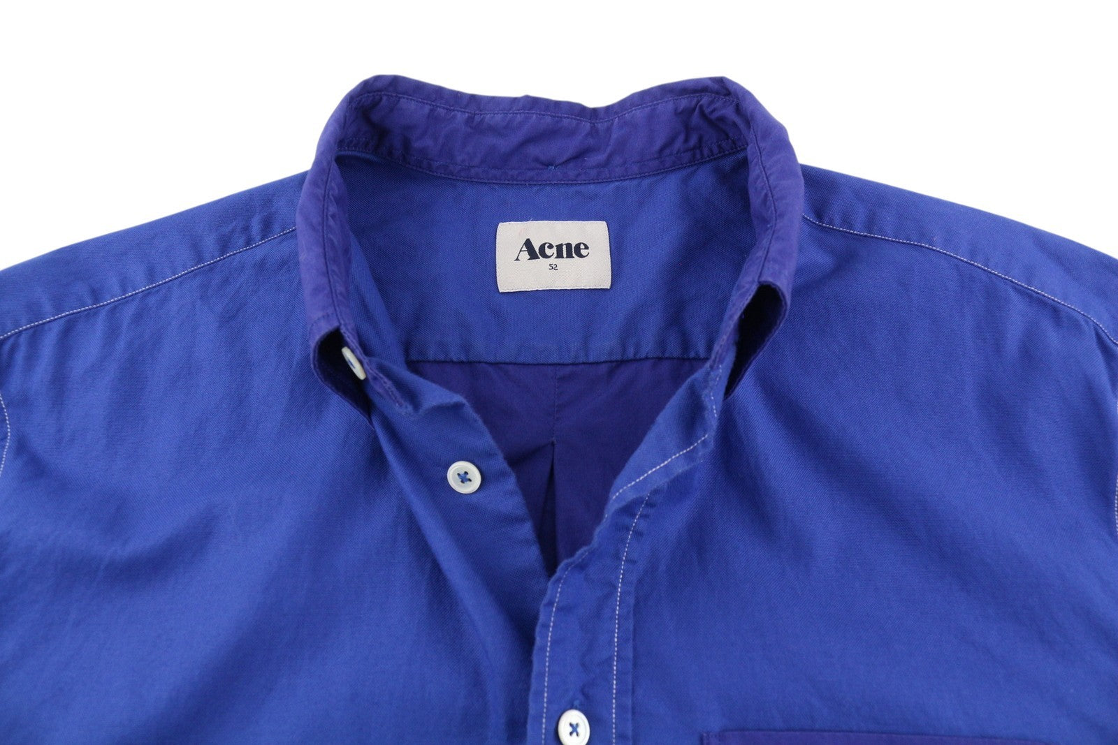 „ACNE Isherwood Pox“ vyriški marškinėliai, 52, laisvalaikio stiliaus, su sagomis užsegama apykakle, su užlopytomis kišenėmis, medvilniniai. 