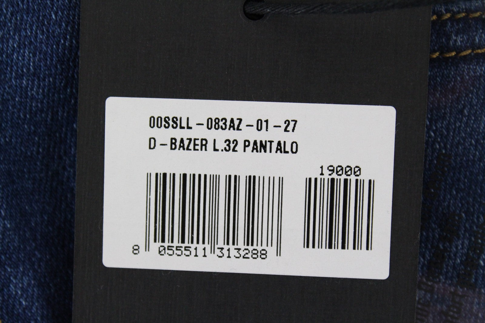 DIESEL D-Bazer 083AZ vyriški džinsai W27/L32 siaurėjantys mėlyni tamprūs medvilniniai džinsai skalbti 