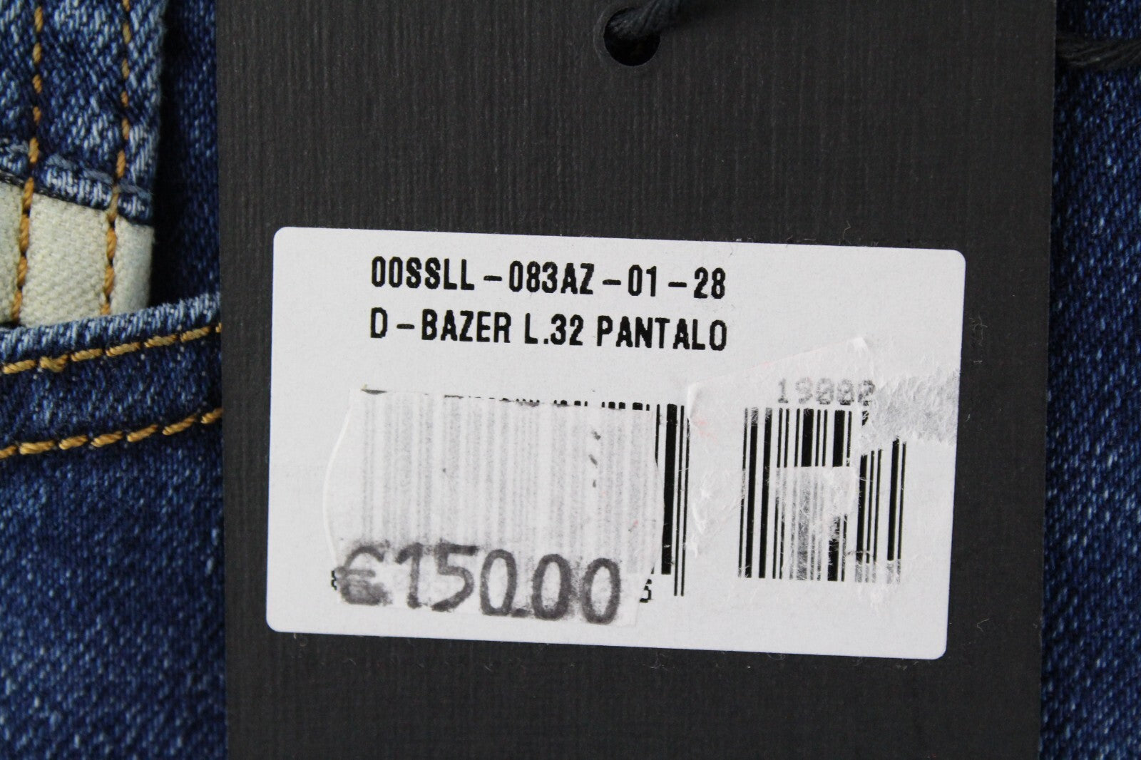 DIESEL D-Bazer 083AZ vyriški džinsai W28/L32 mėlyni siaurėjantys medvilniniai tamprūs džinsai skalbimui 