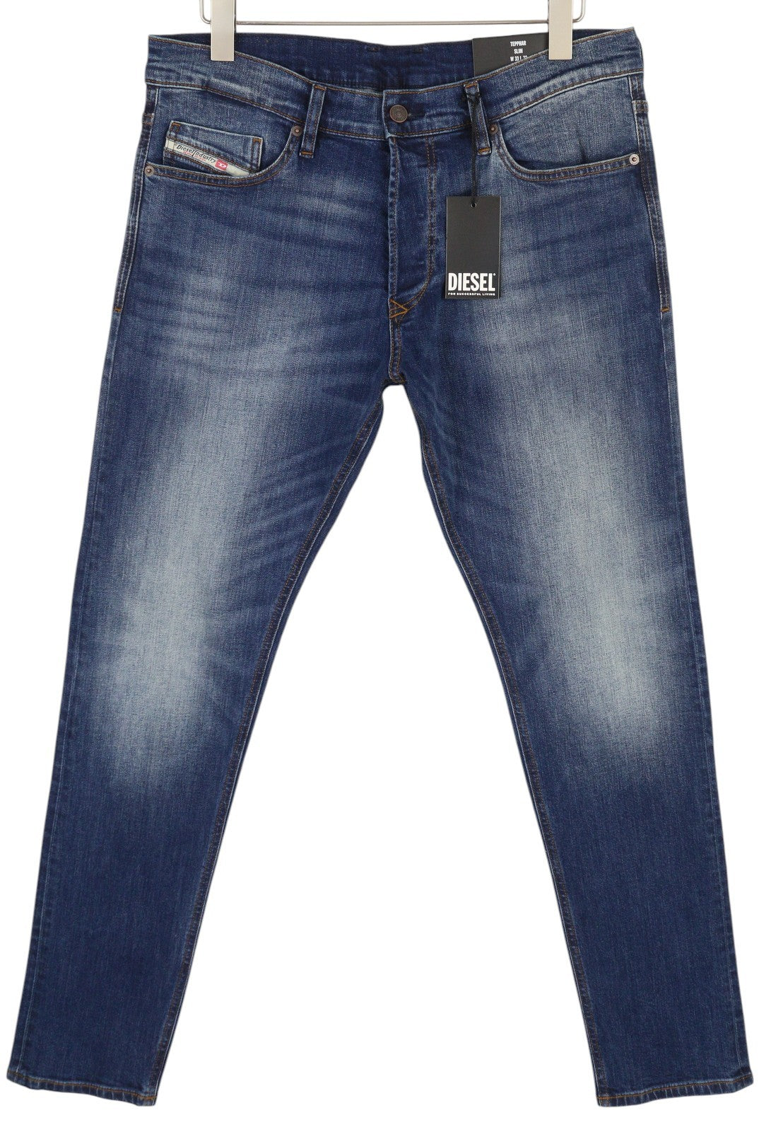 DIESEL Tepphar-X RB062 vyriški džinsai W33/L32, skalbto džinso mėlynumo, prigludusio kirpimo, rekomenduojama kaina – 175 € 