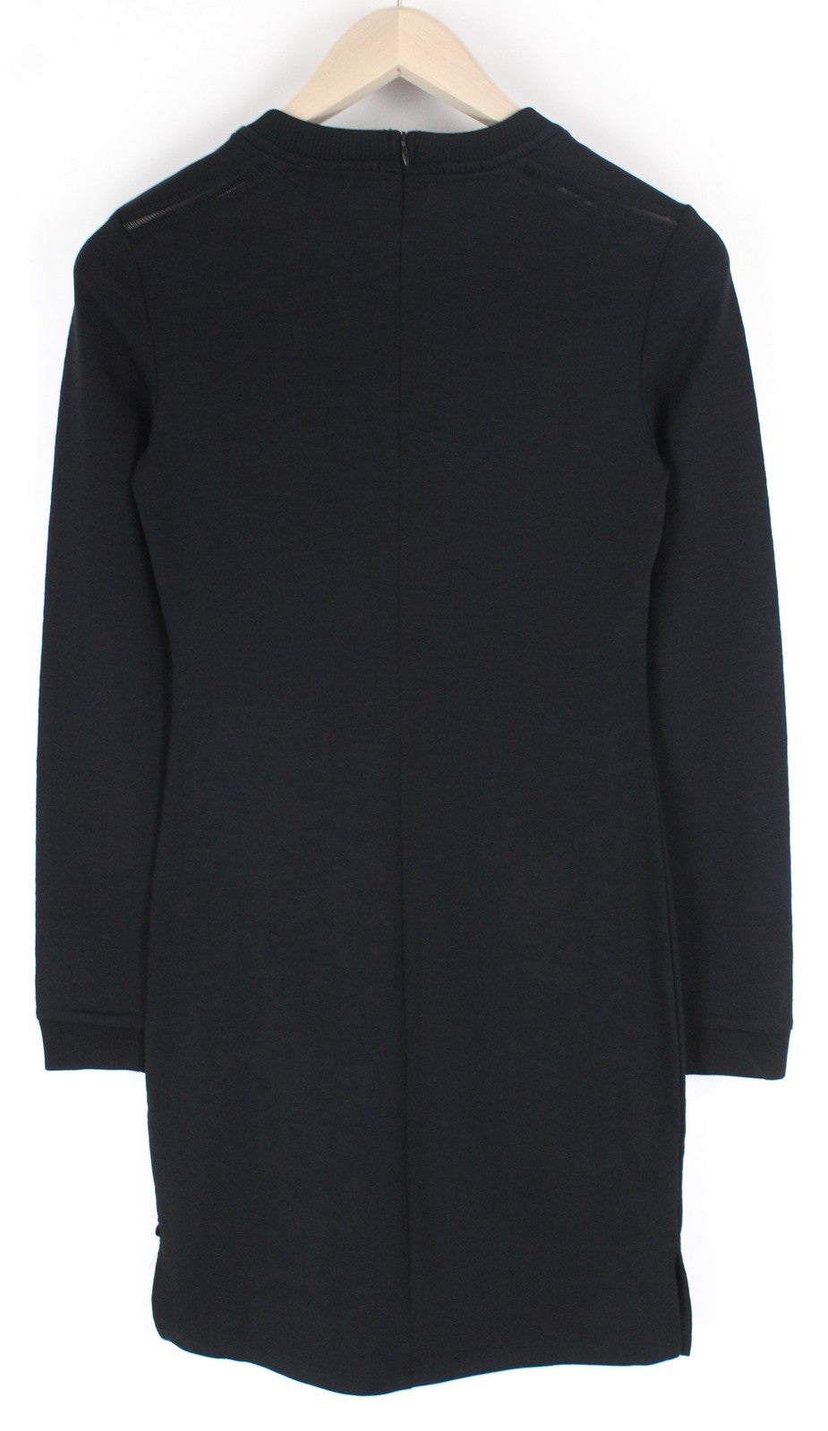 MAISON SCOTCH moteriška juoda tampri suknelė XS, medvilnės mišinio ilgomis rankovėmis, trumpa 