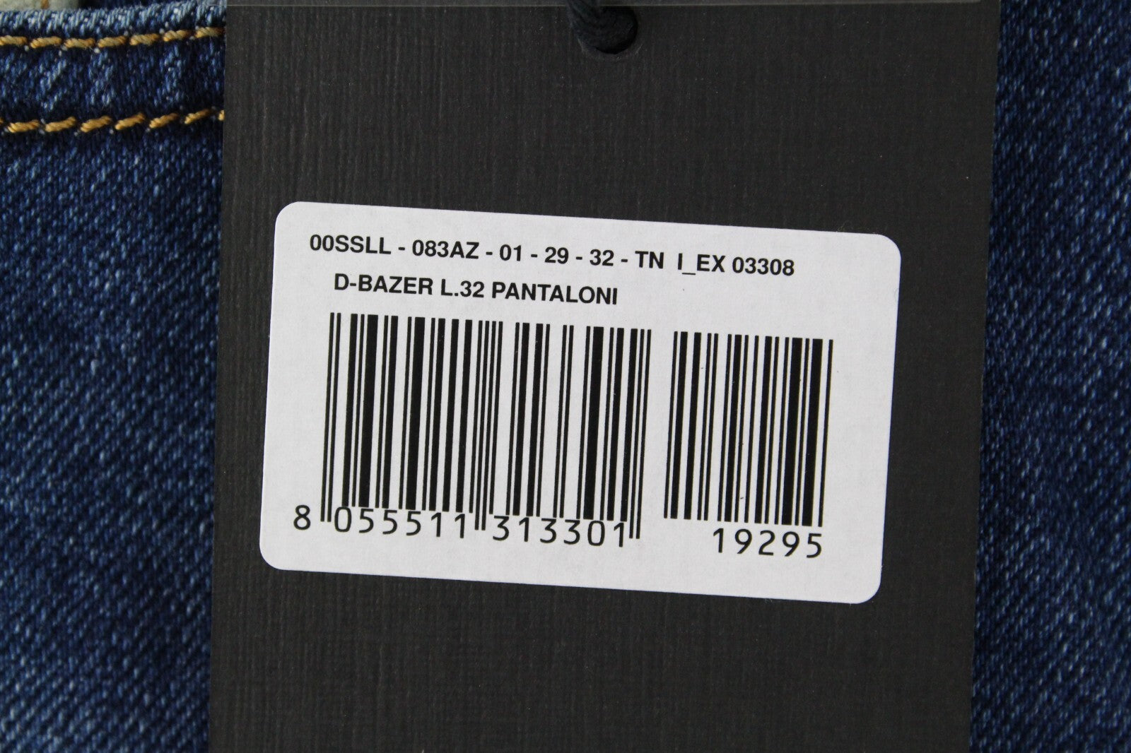 DIESEL D-Bazer 083AZ vyriški džinsai W29/L32 mėlyni, tamprūs, siaurėjantys, skalbti 