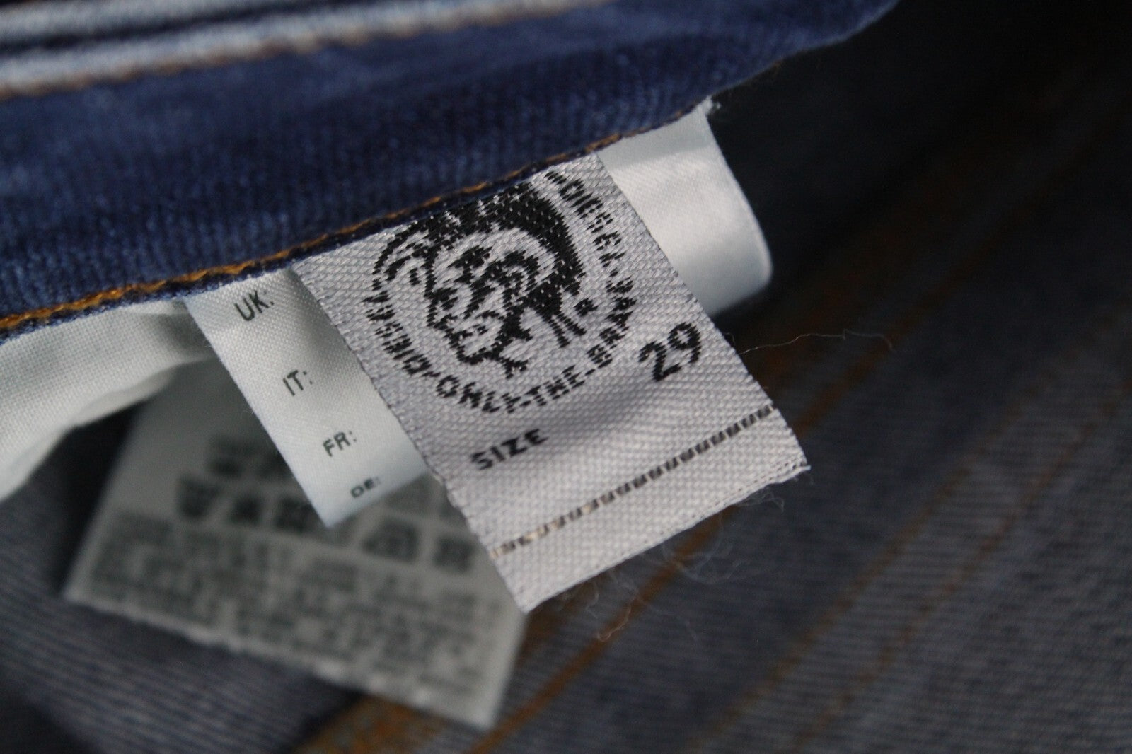 DIESEL D-Bazer 083AZ vyriški džinsai W29/L32 mėlyni, tamprūs, siaurėjantys, skalbti 