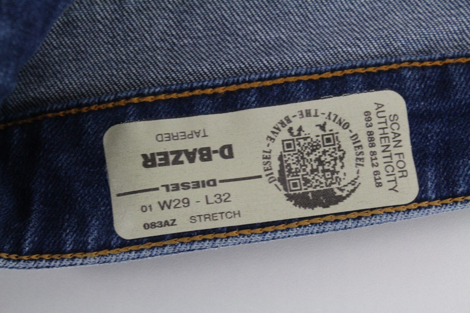 DIESEL D-Bazer 083AZ vyriški džinsai W29/L32 mėlyni, tamprūs, siaurėjantys, skalbti 