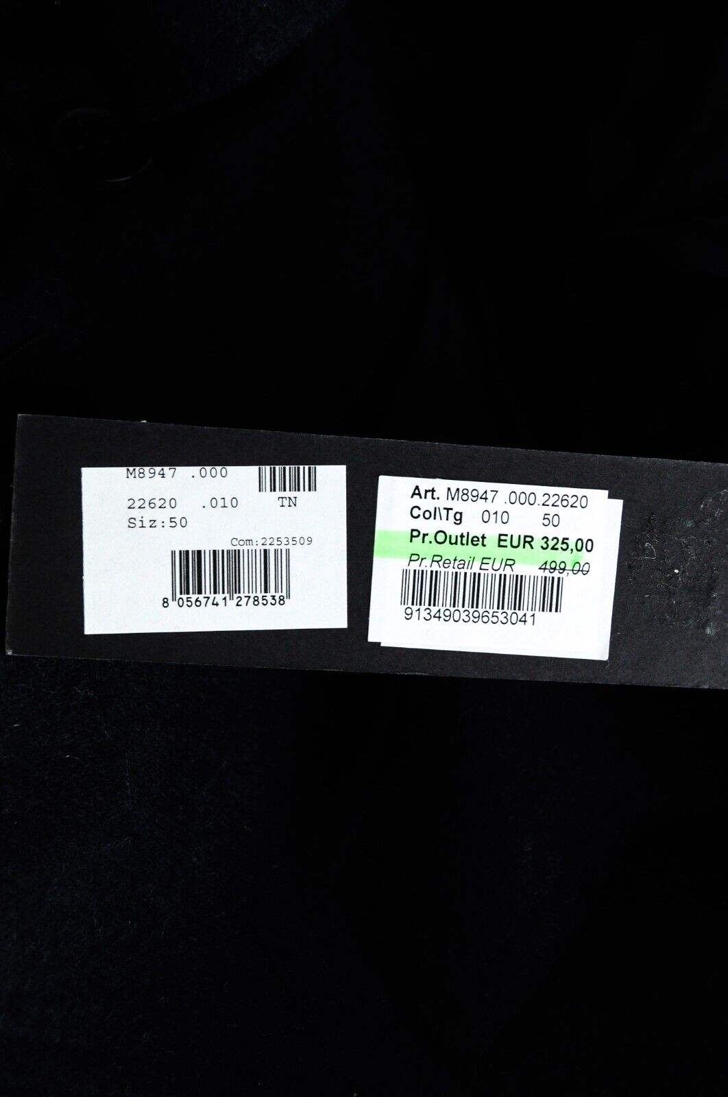 REPLAY vyriškas tamsiai mėlynas paltas 50 vilnos ir medvilnės mišinio su smailia apykakle, dvieilis šiltas paltas 