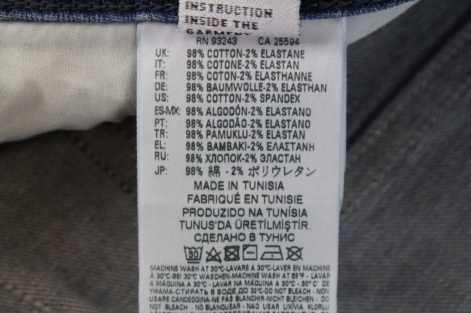 DIESEL Buster R4TW8 vyriški džinsai W29/L32 Slim Tapered mėlyni, tamprūs, plėšyti medvilniniai džinsai 