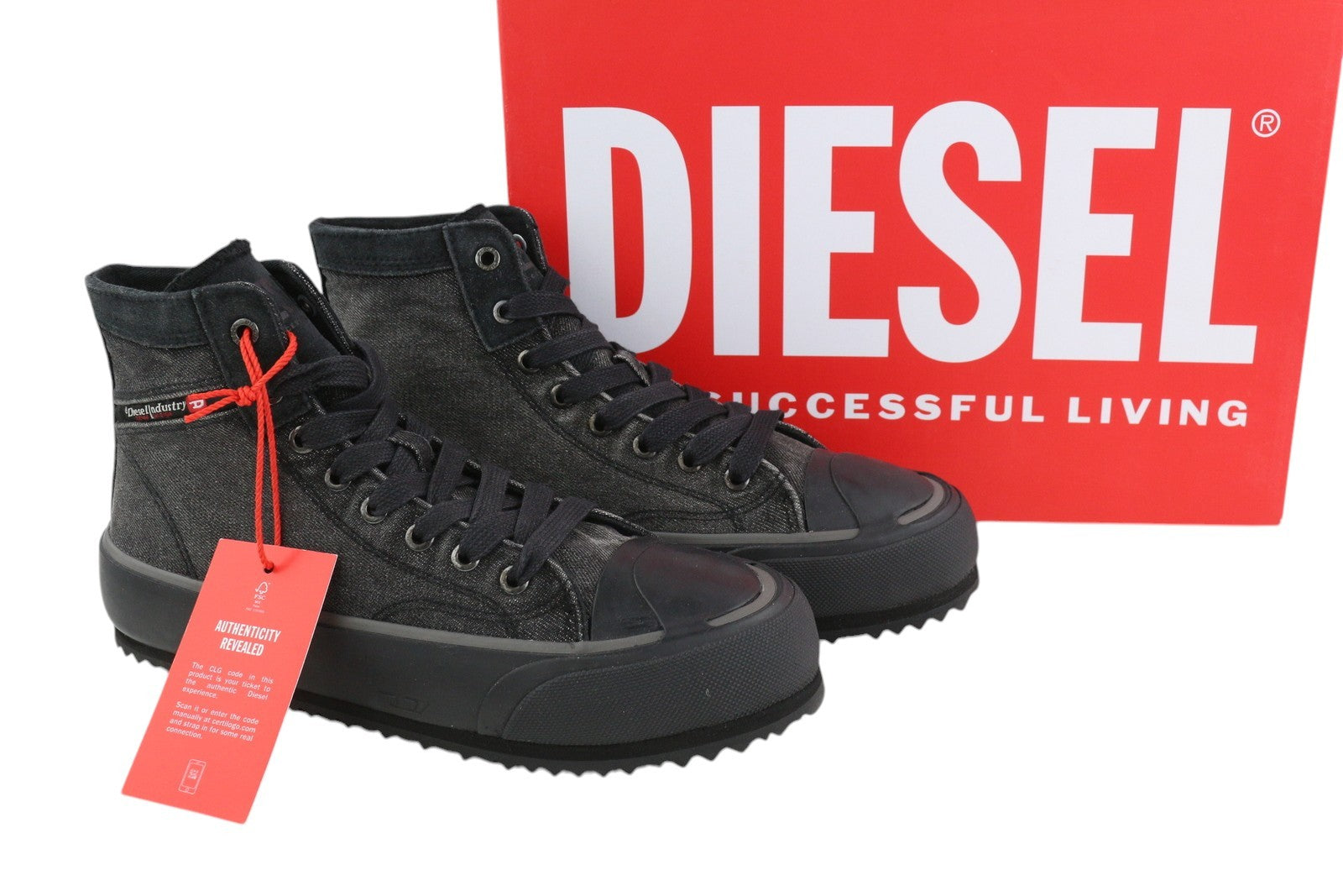 DIESEL S-Principia Mid vyriški sportbačiai, juodi, aukšti, nėriniuoti, migdolų spalvos, su pirštais, RRP 160 € 