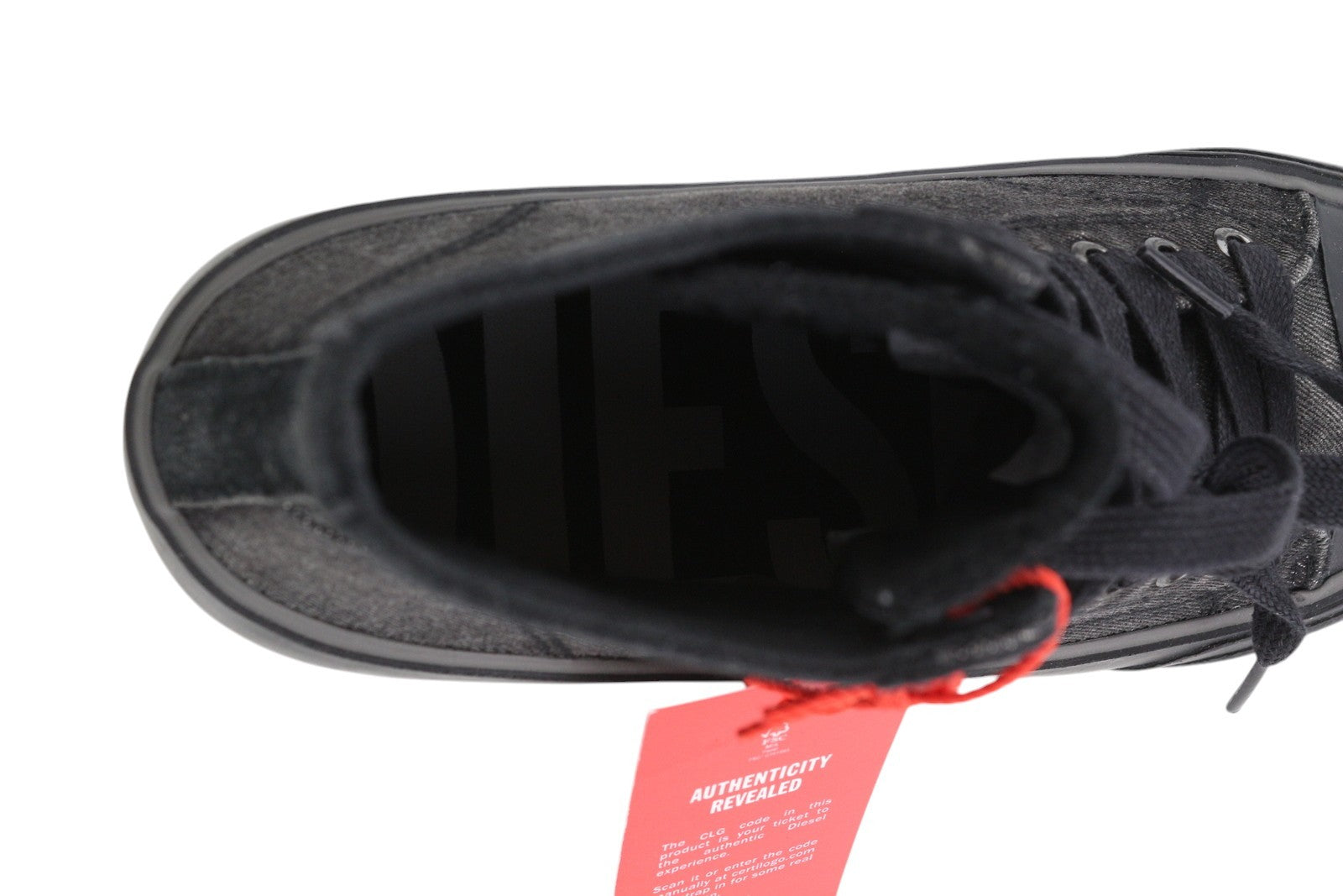 DIESEL S-Principia Mid vyriški sportbačiai, juodi, aukšti, nėriniuoti, migdolų spalvos, su pirštais, RRP 160 € 