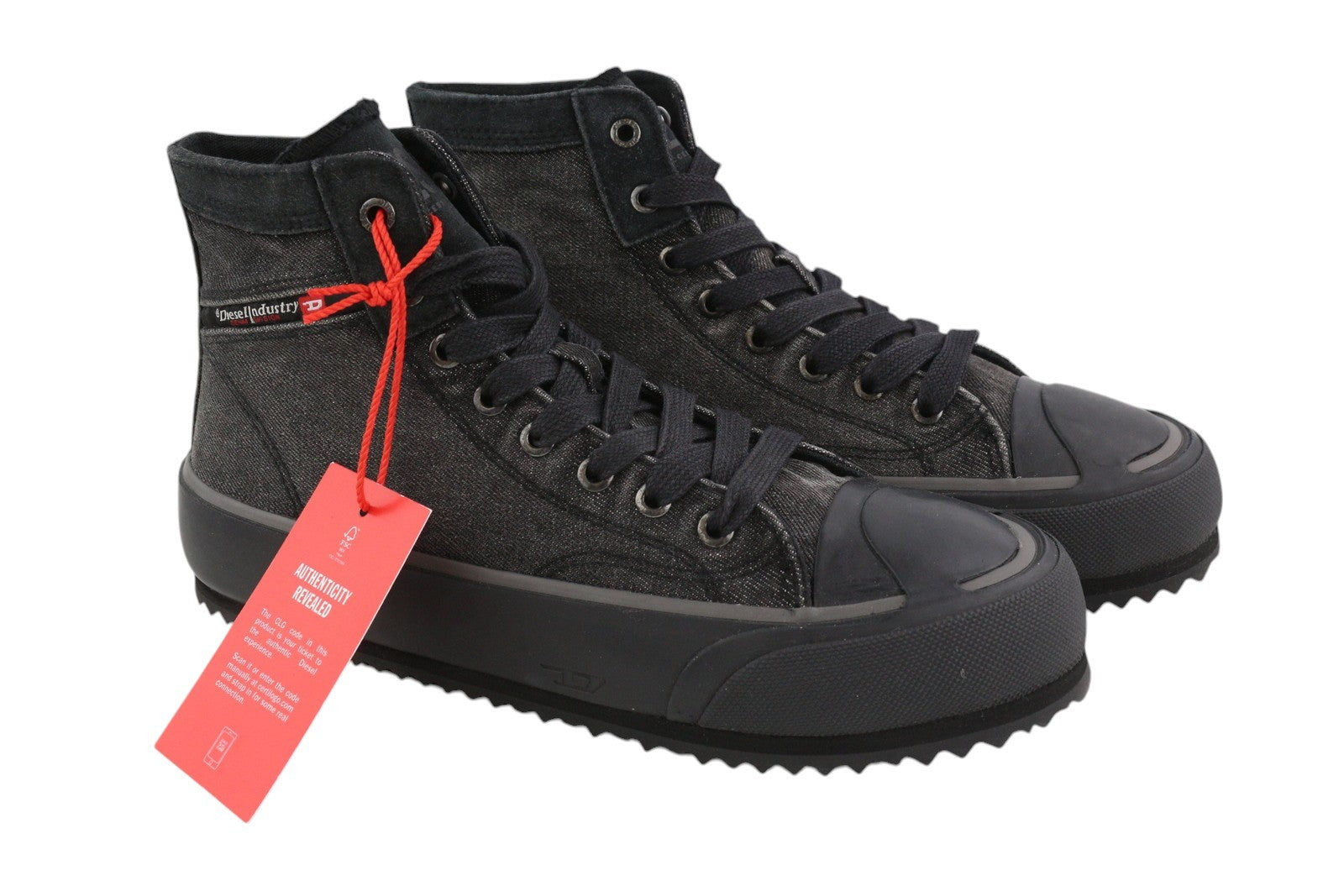 DIESEL S-Principia Mid vyriški sportbačiai, juodi, aukšti, nėriniuoti, migdolų spalvos, su pirštais, RRP 160 € 