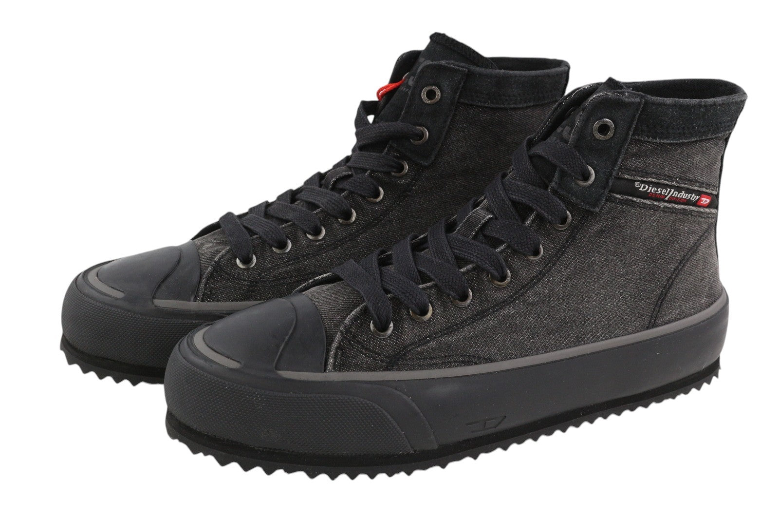DIESEL S-Principia Mid vyriški sportbačiai, juodi, aukšti, nėriniuoti, migdolų spalvos, su pirštais, RRP 160 € 
