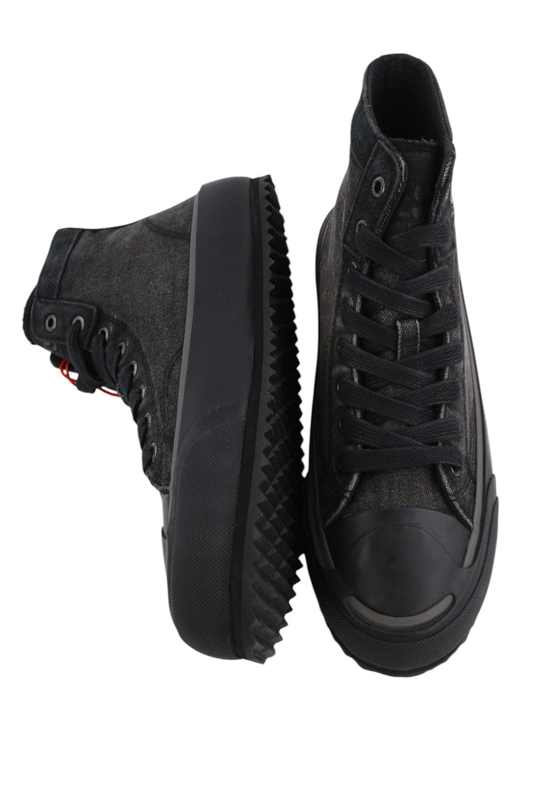 DIESEL S-Principia Mid vyriški sportbačiai, juodi, aukšti, nėriniuoti, migdolų spalvos, su pirštais, RRP 160 € 