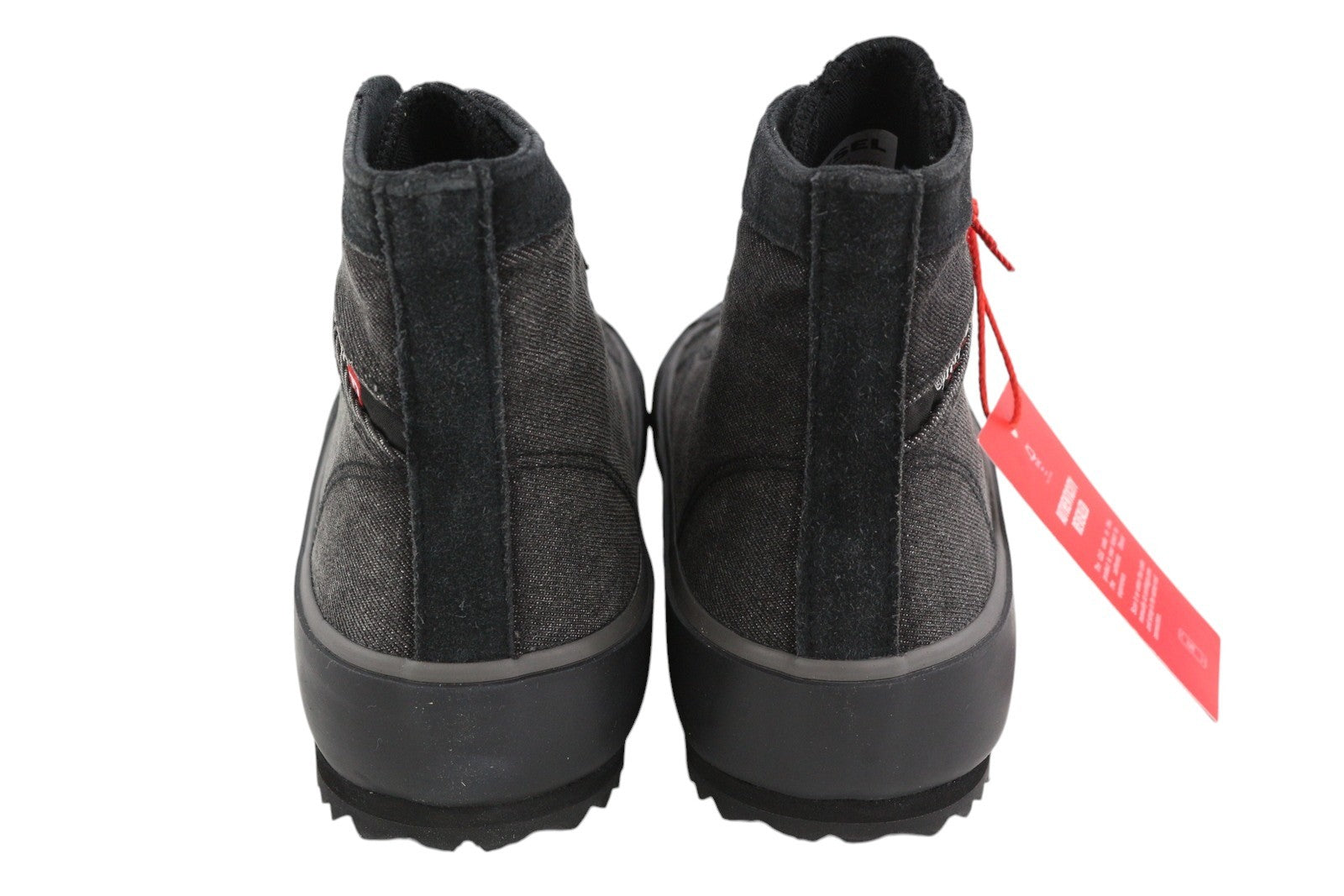 DIESEL S-Principia Mid vyriški sportbačiai, juodi, aukšti, nėriniuoti, migdolų spalvos, su pirštais, RRP 160 € 