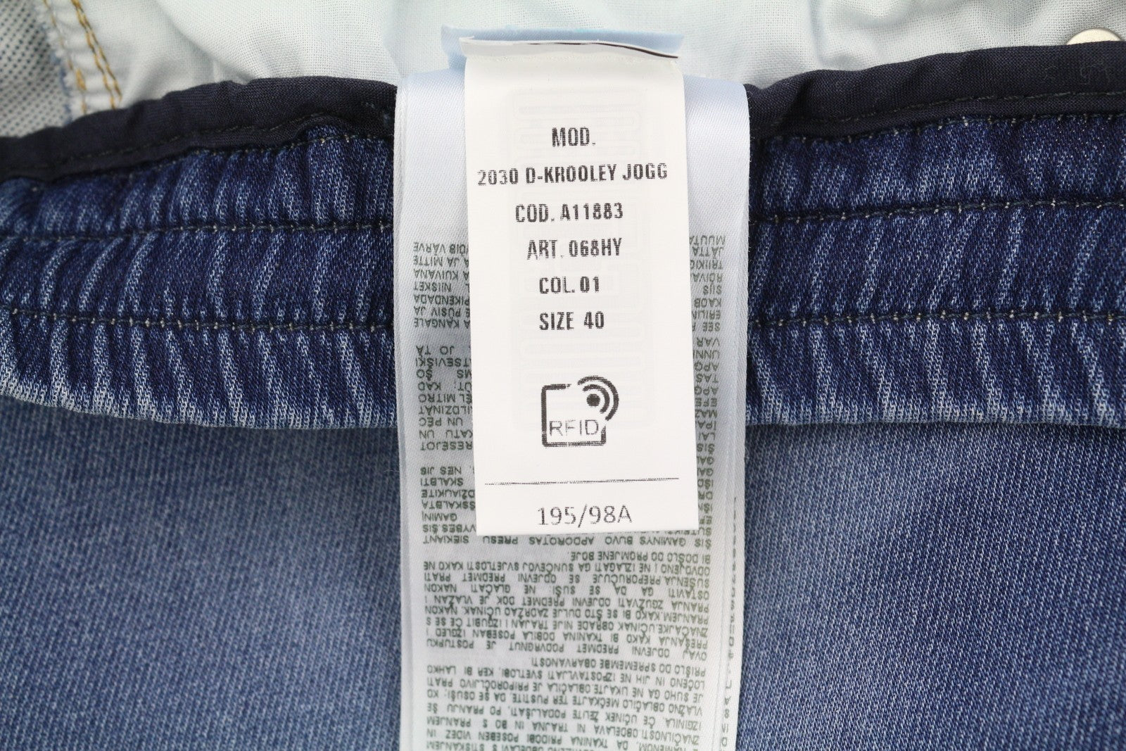 DIESEL 2030 D-Krooley Jogg 068HY vyriški džinsai W40 su raišteliu juosmeniu, mėlyni, RRP295