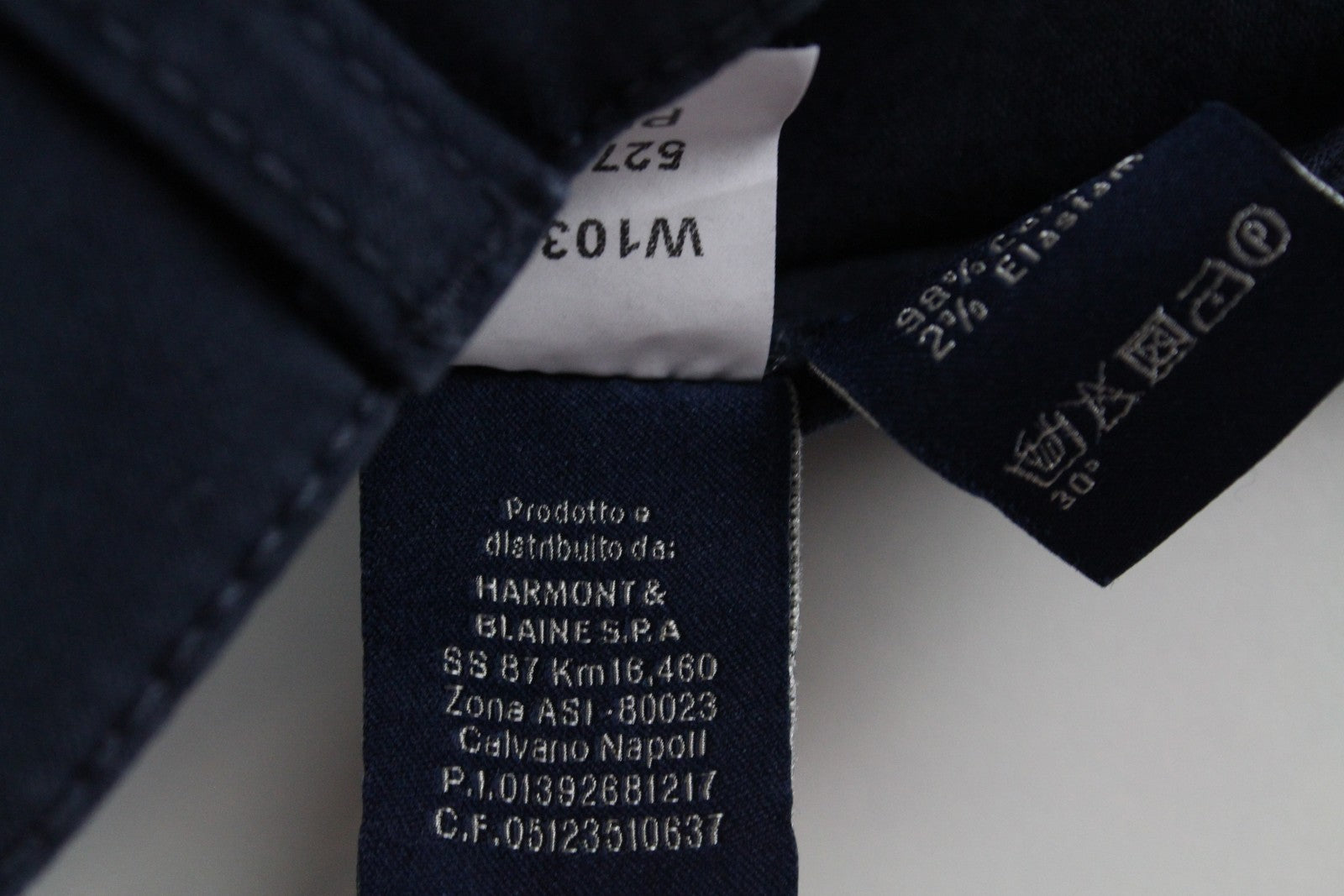 HARMONT & BLAINE Mens Cotton Trousers 56 Dark Blue Stretch 5-Pocket Straight