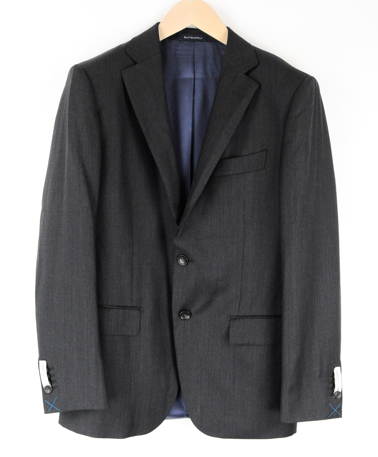 „SUITSUPPLY Napoli“ vyriškas pilkas vilnonis kostiumo švarkas, UK38R, „Super 110“ oficialus švarkas