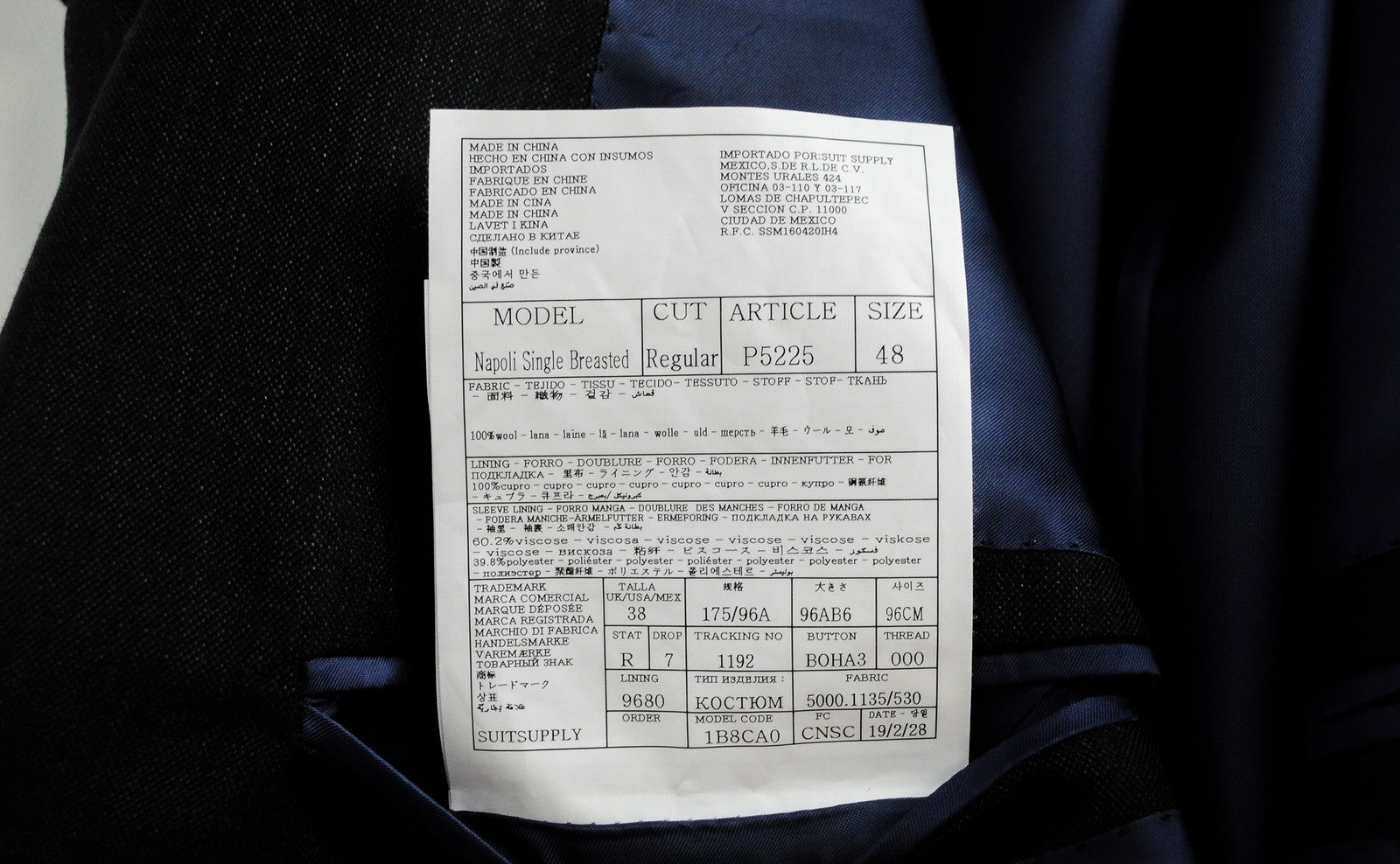 „SUITSUPPLY Napoli“ vyriškas pilkas vilnonis kostiumo švarkas, UK38R, „Super 110“ oficialus švarkas