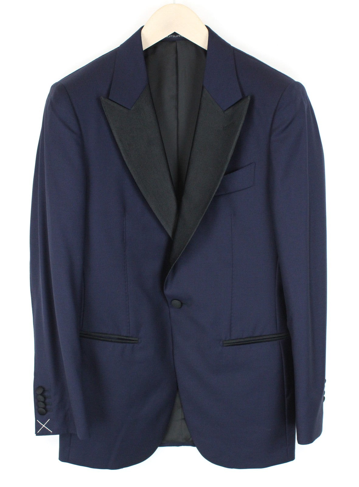 SUITSUPPLY Lazio Tuxedo Blazer Men UK34R Navy Super 120's Wool Slim Formal