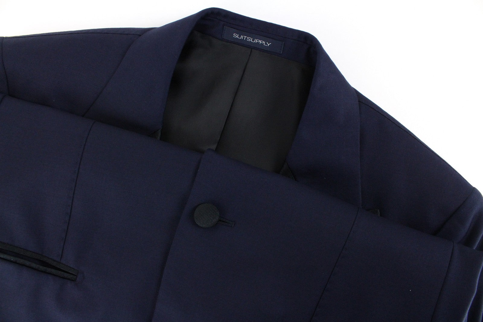 SUITSUPPLY Lazio Tuxedo Blazer Men UK34R Navy Super 120's Wool Slim Formal